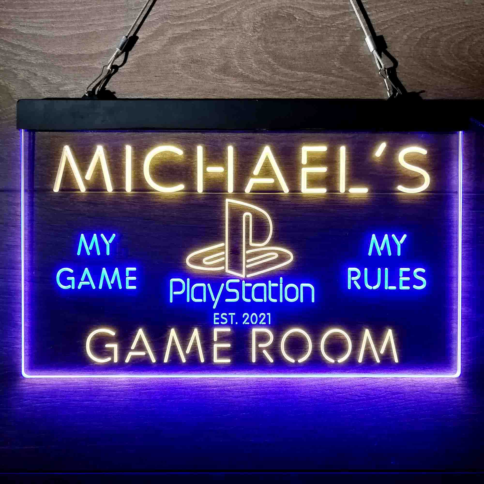 Custom Name Playstation Man Cave Home Bar Neon LED Sign