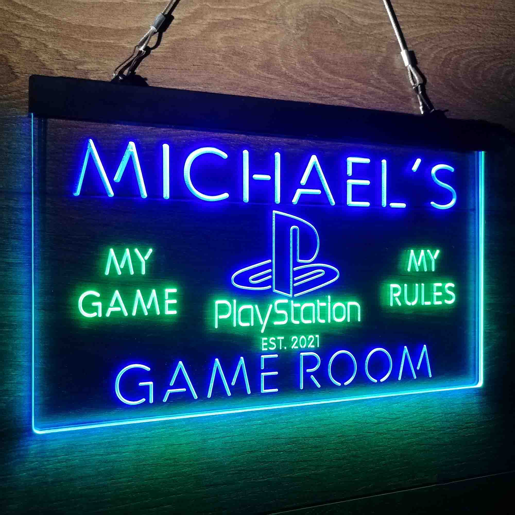 Custom Name Playstation Man Cave Home Bar Neon LED Sign