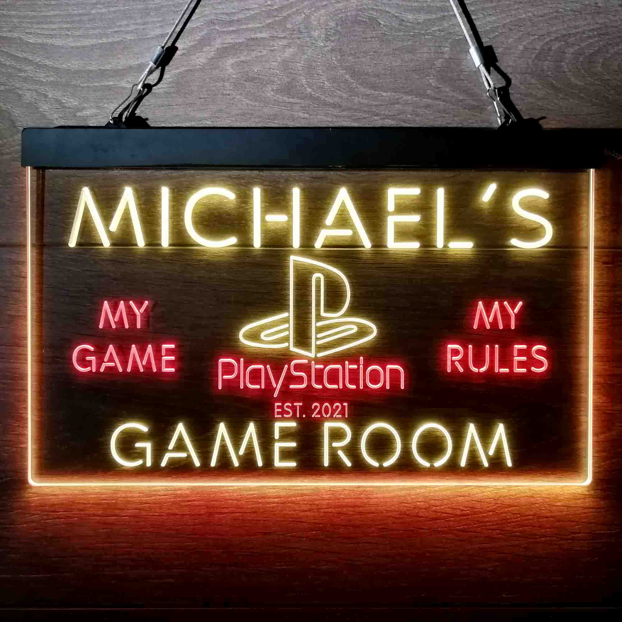 Custom Name Playstation Man Cave Home Bar Neon LED Sign