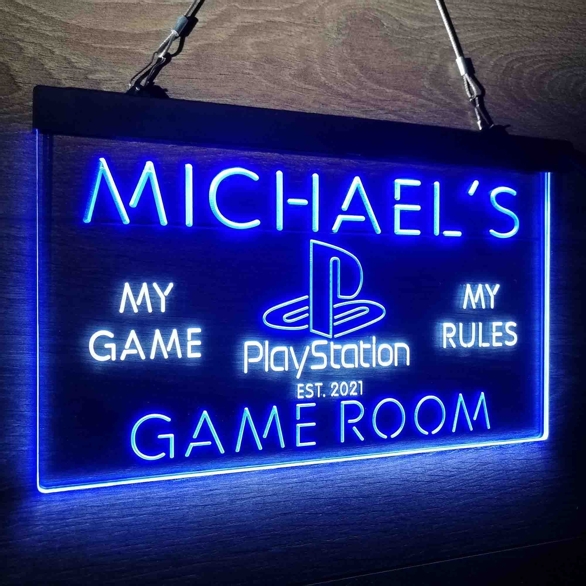 Custom Name Playstation Man Cave Home Bar Neon LED Sign