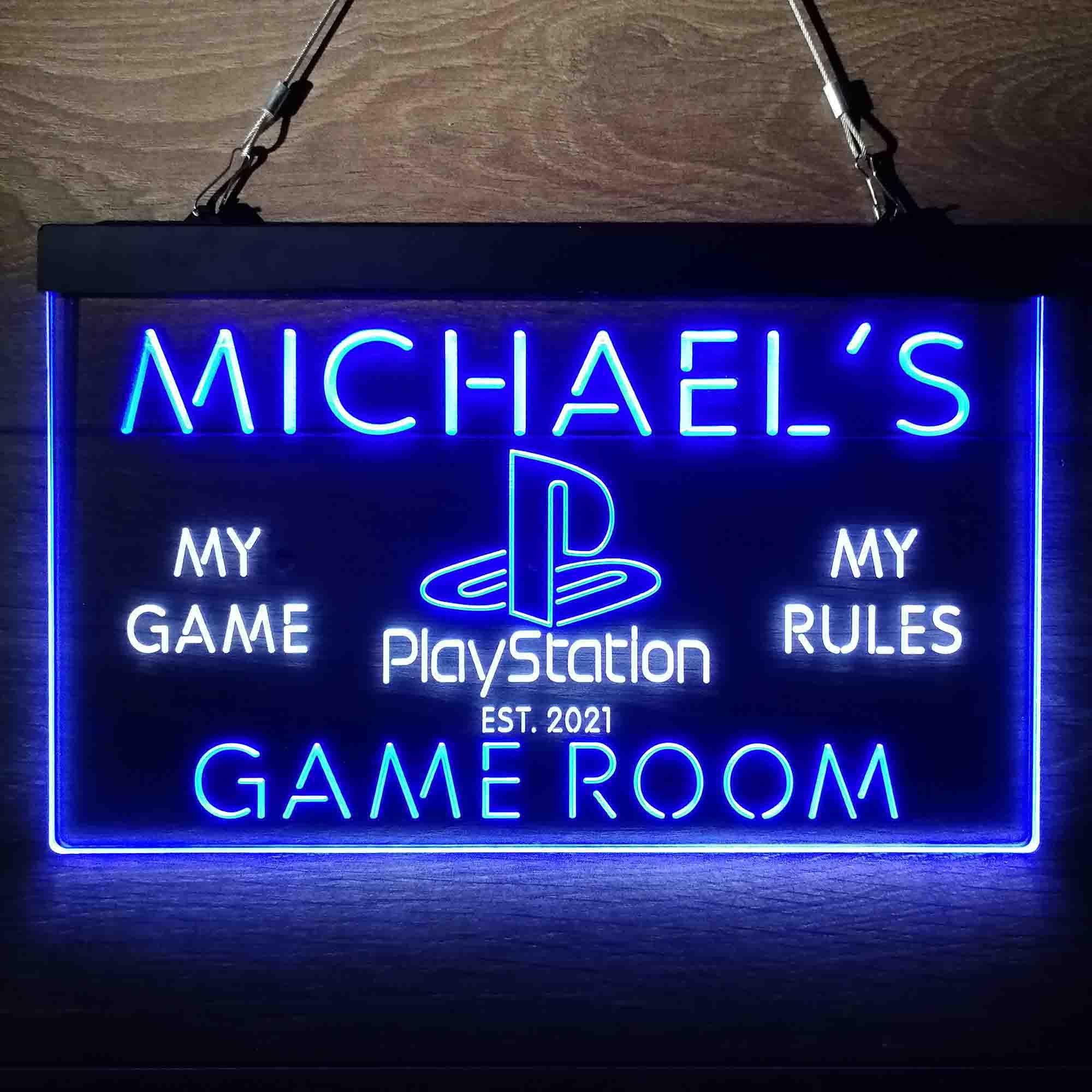 Custom Name Playstation Man Cave Home Bar Neon LED Sign