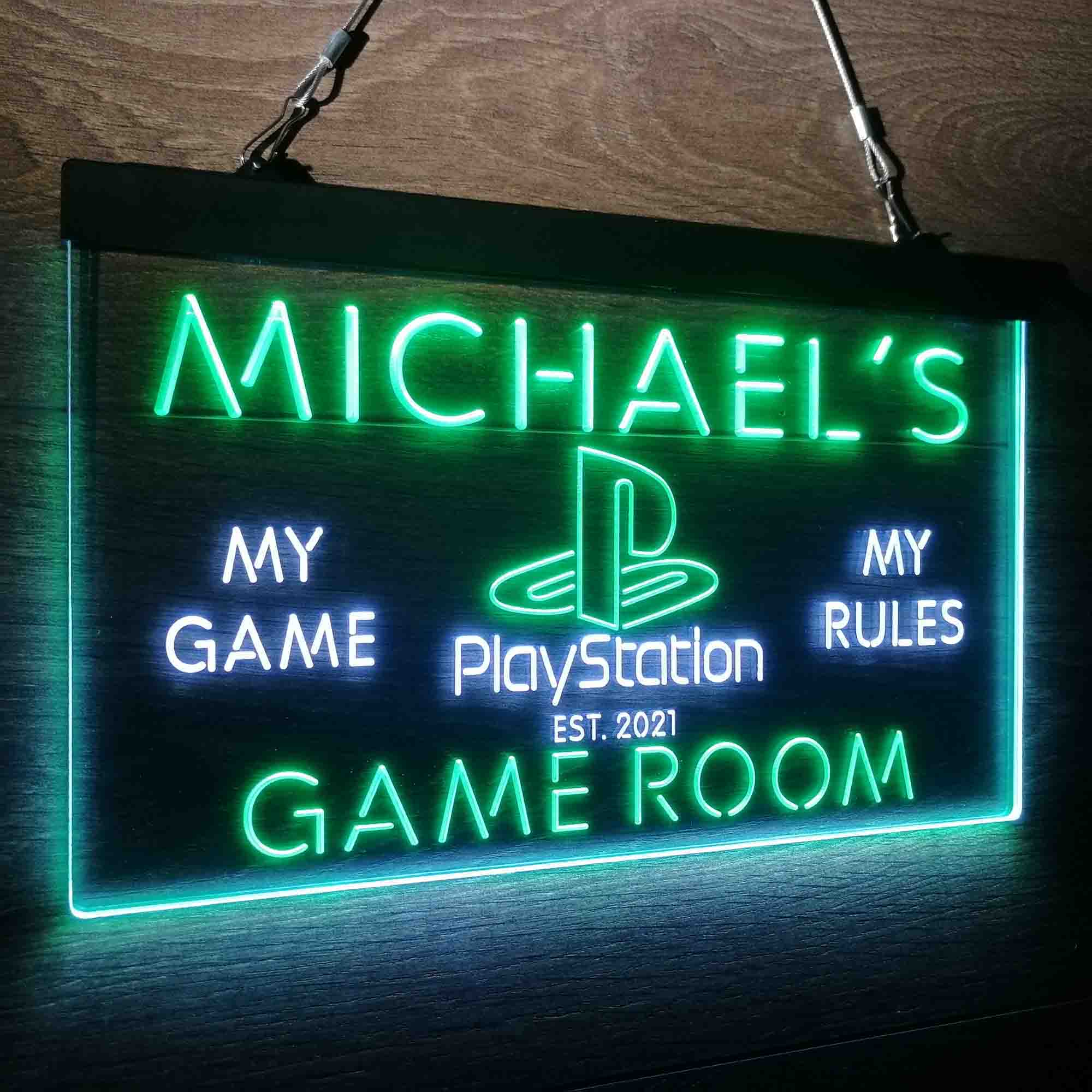 Custom Name Playstation Man Cave Home Bar Neon LED Sign