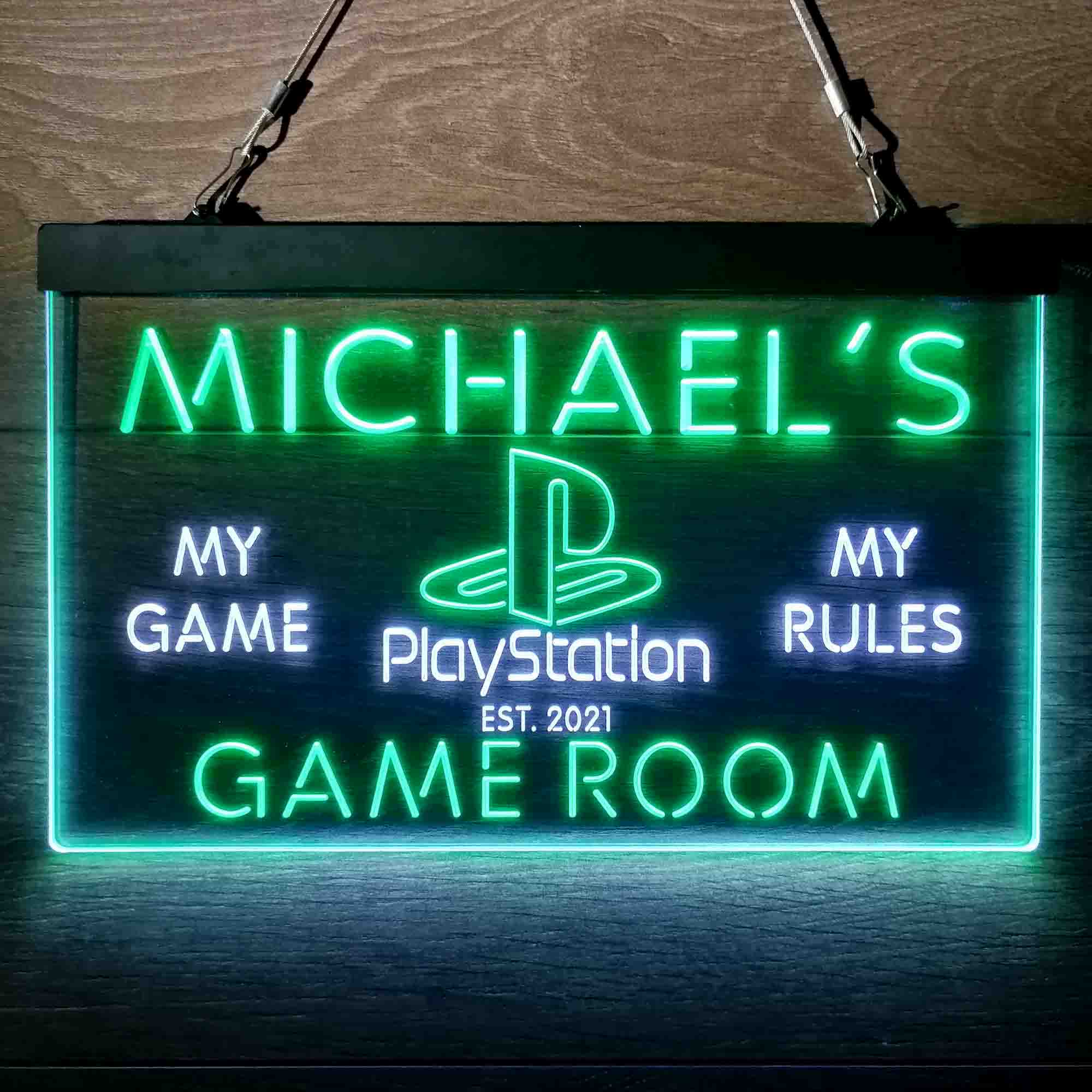 Custom Name Playstation Man Cave Home Bar Neon LED Sign