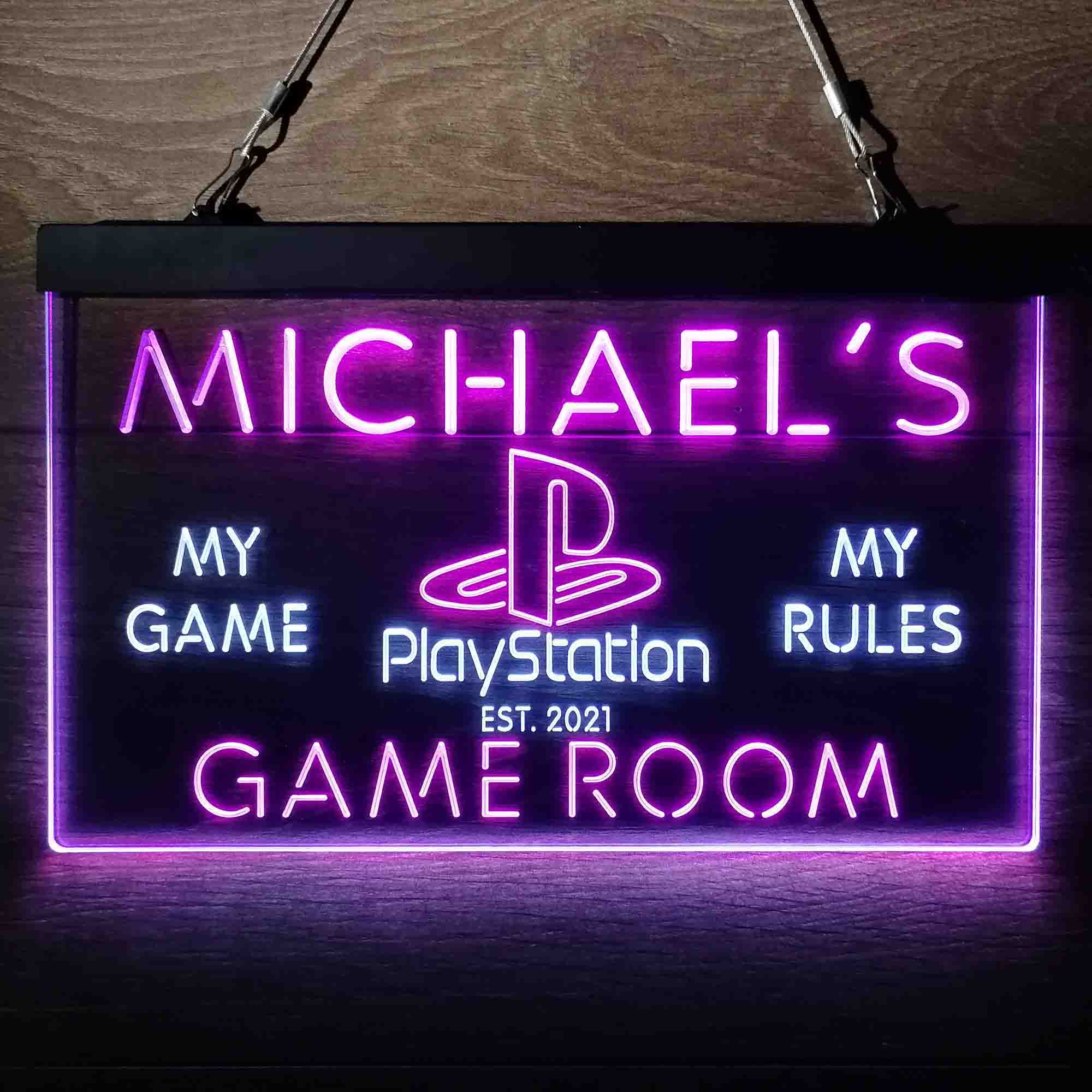 Custom Name Playstation Man Cave Home Bar Neon LED Sign