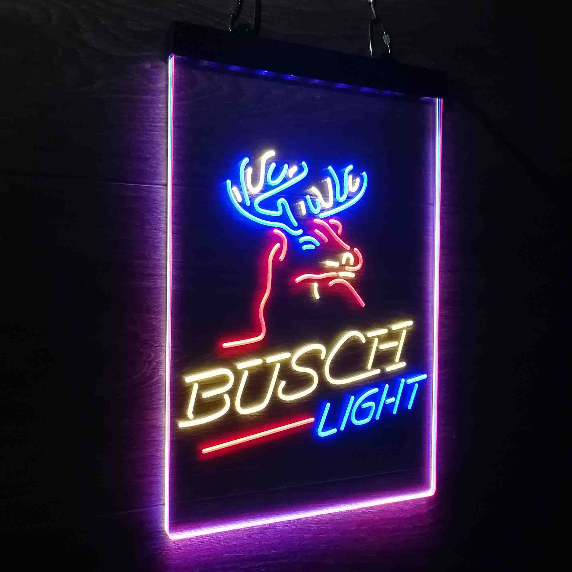 Busch Light Beer Deer Bar Neon 3-Color LED Sign