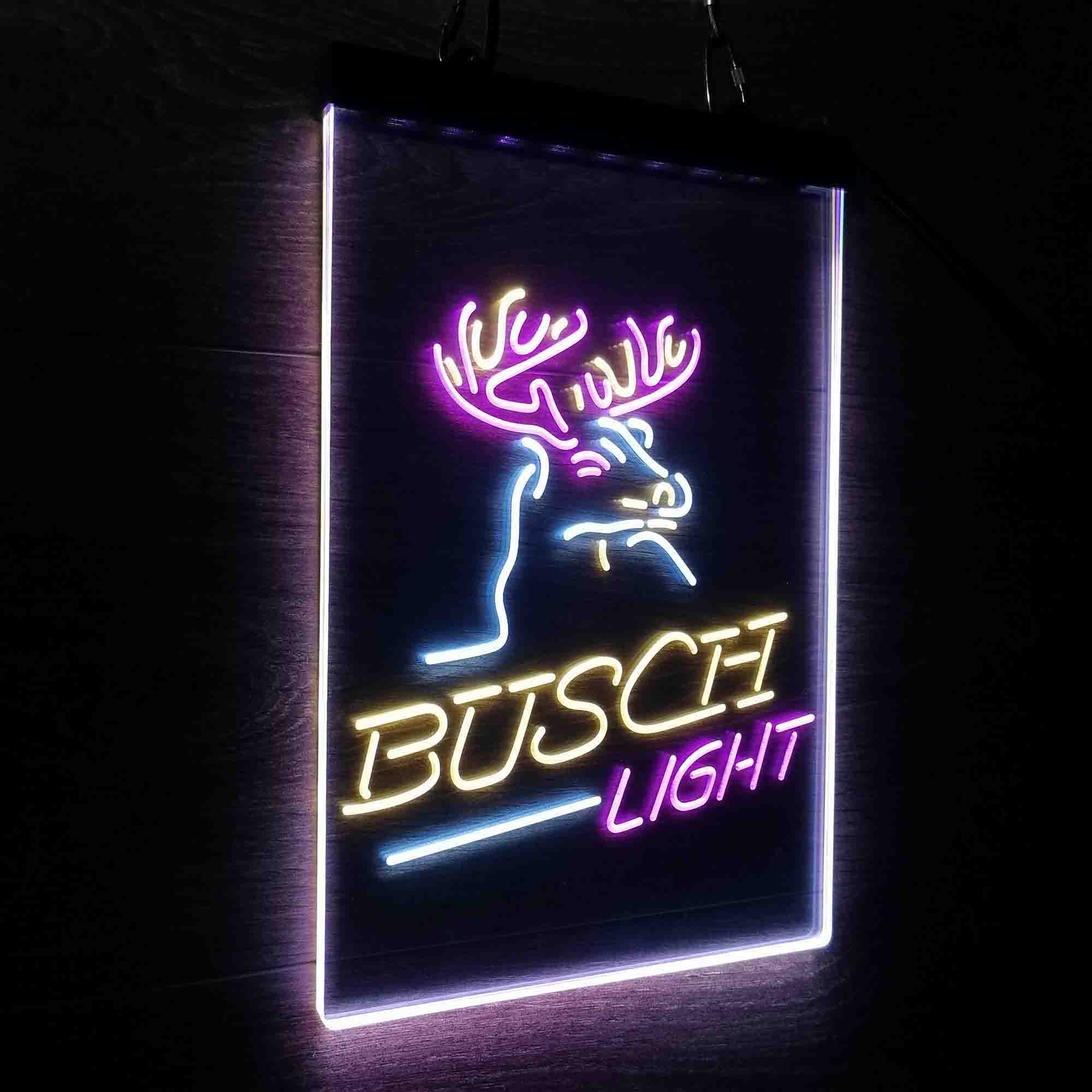 Busch Light Beer Deer Bar Neon 3-Color LED Sign