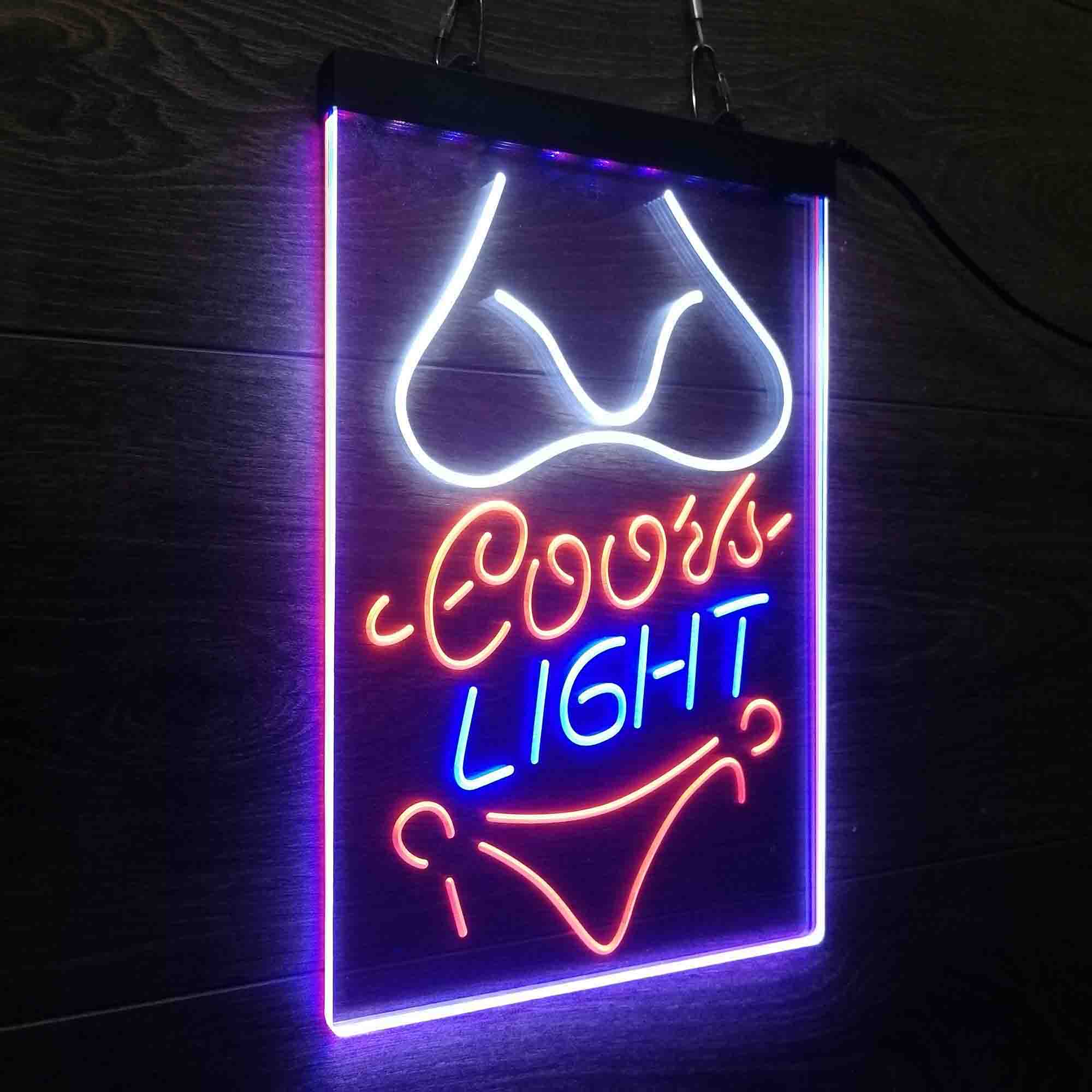 Coors Light Bikini Girl Neon 3-Color LED Sign