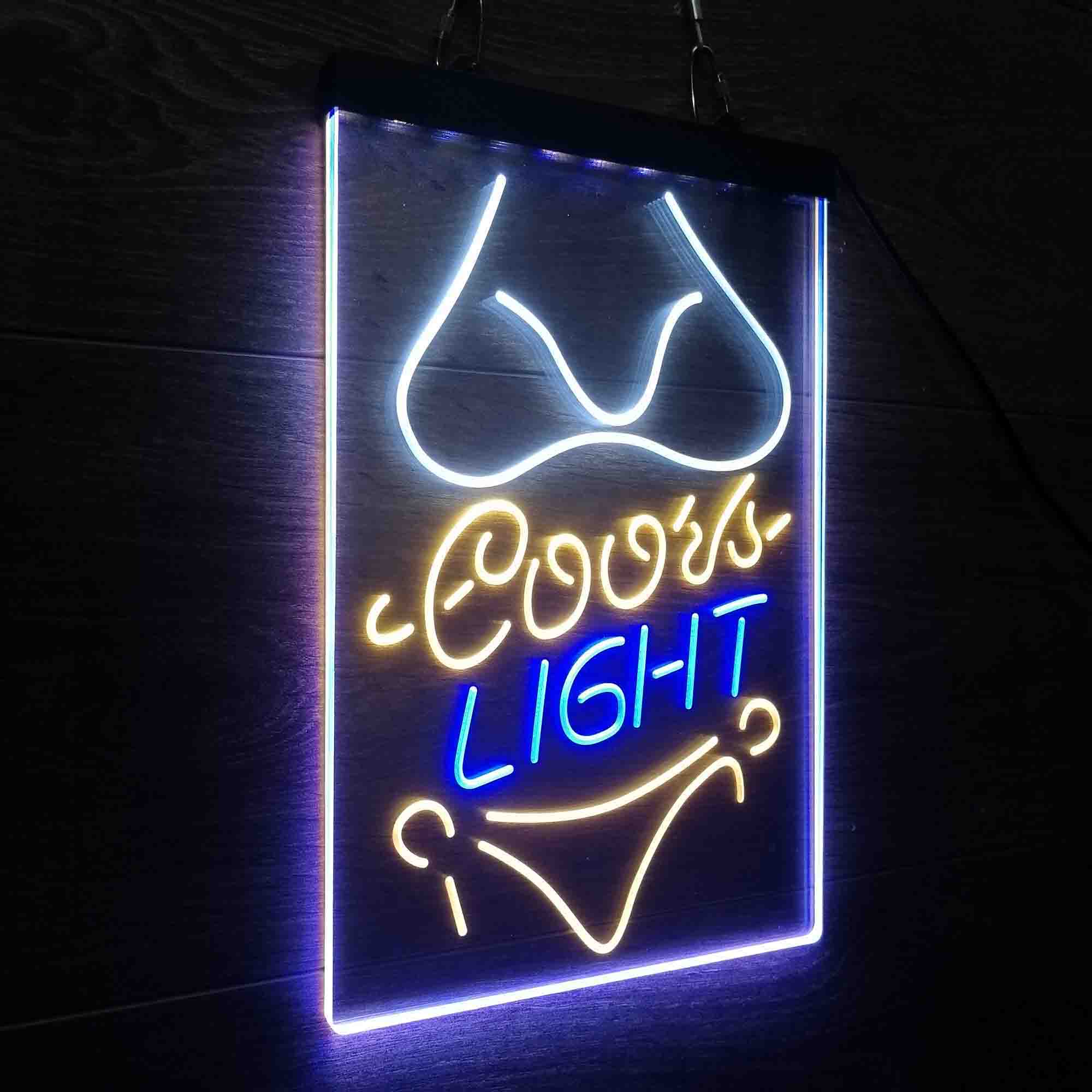 Coors Light Bikini Girl Neon 3-Color LED Sign