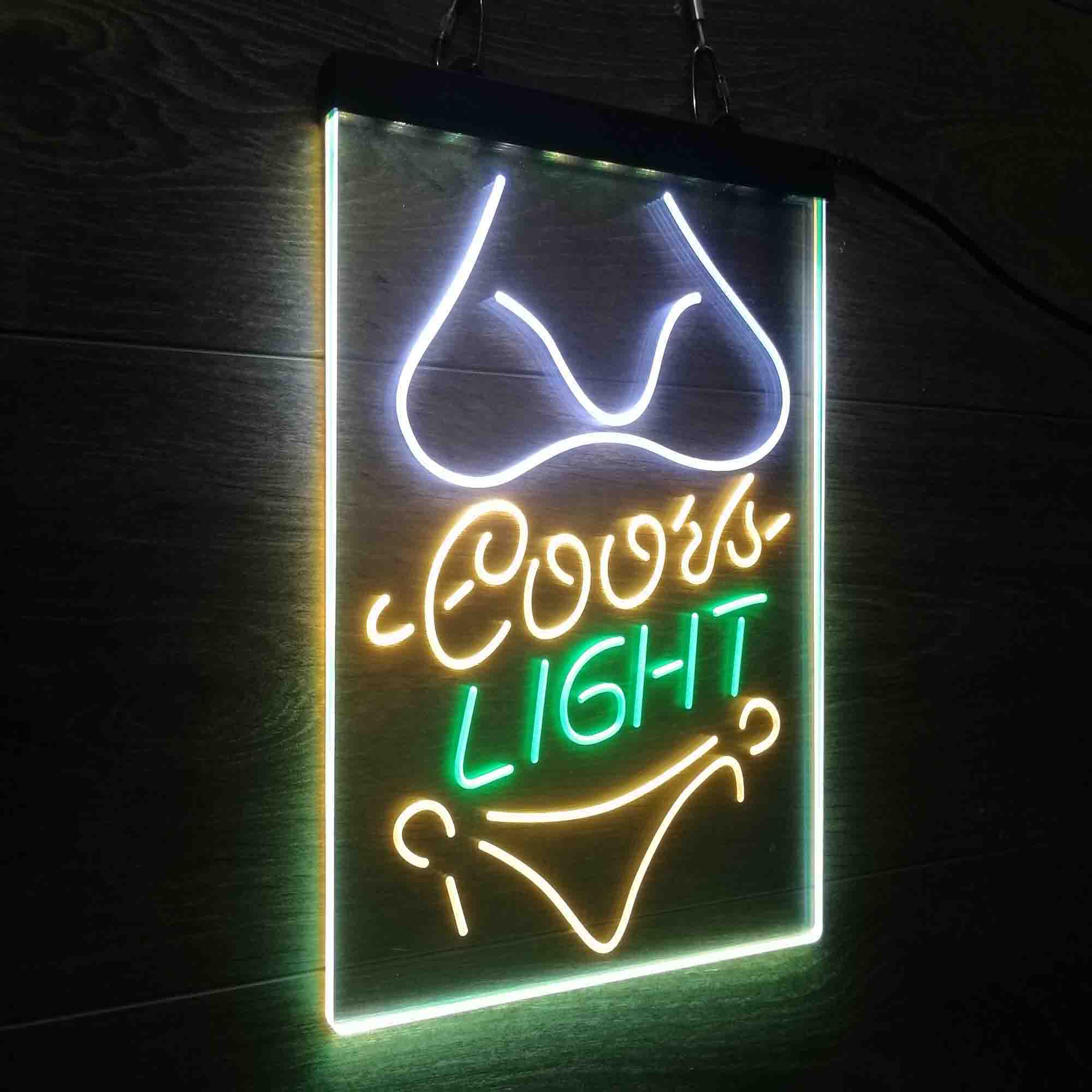 Coors Light Bikini Girl Neon 3-Color LED Sign