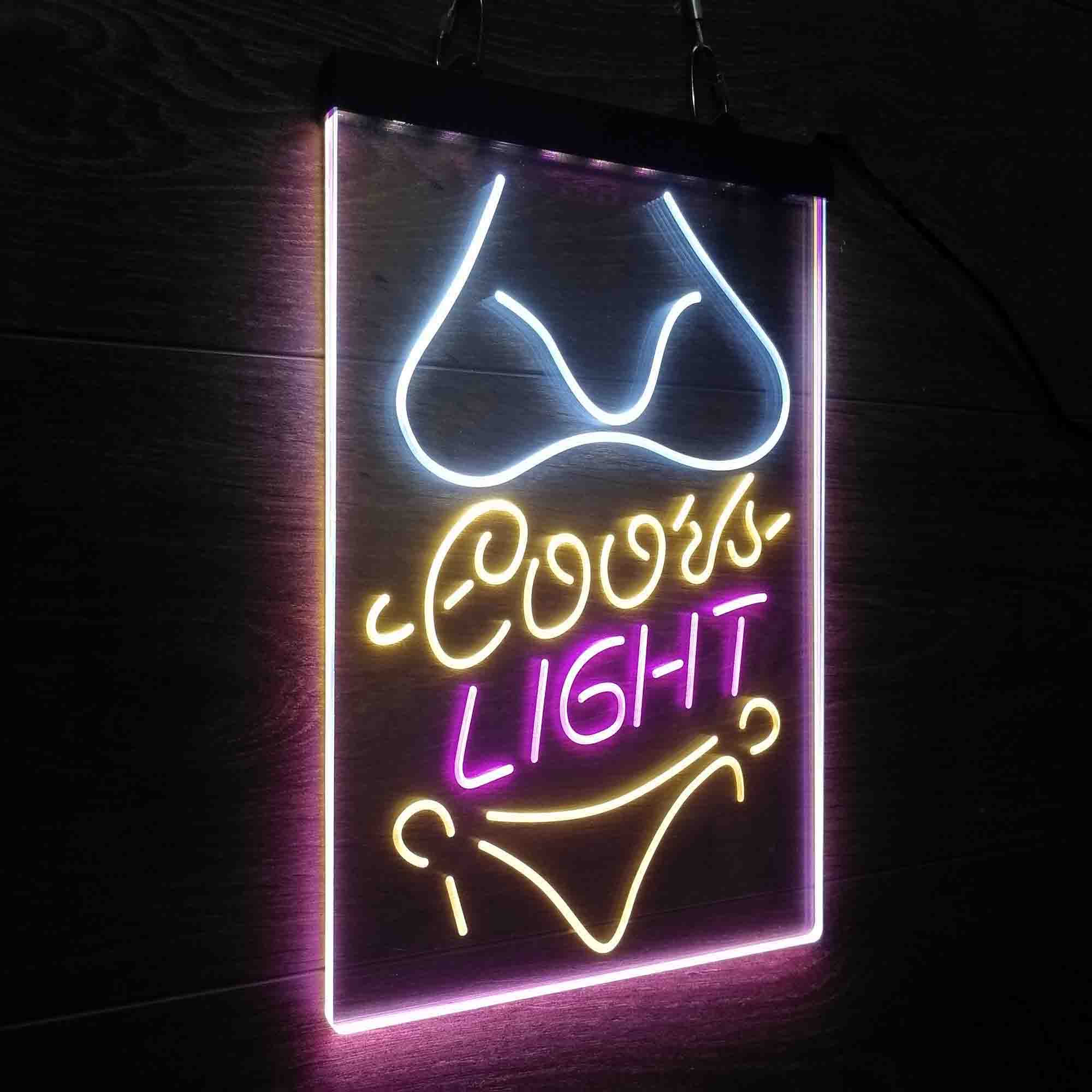 Coors Light Bikini Girl Neon 3-Color LED Sign