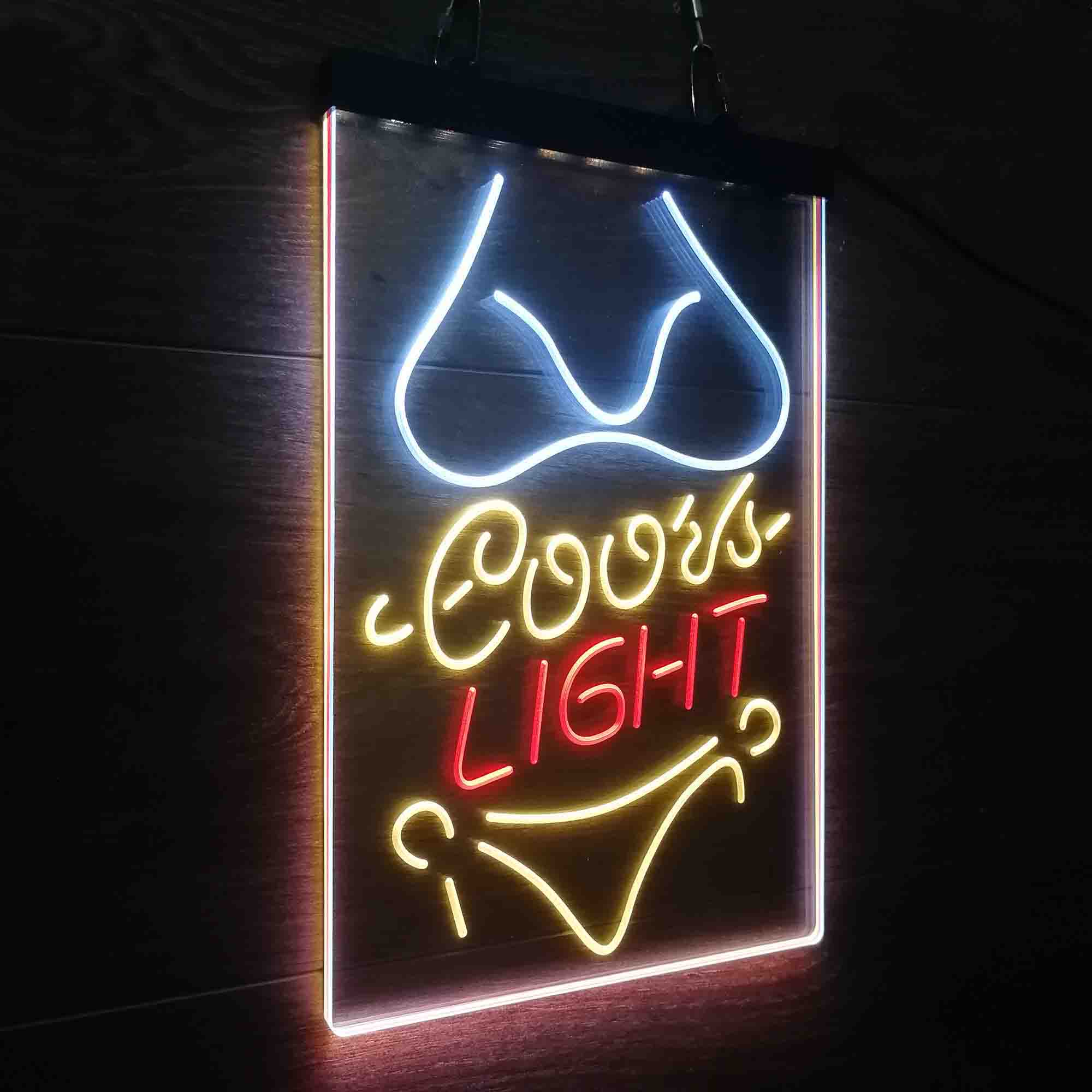 Coors Light Bikini Girl Neon 3-Color LED Sign