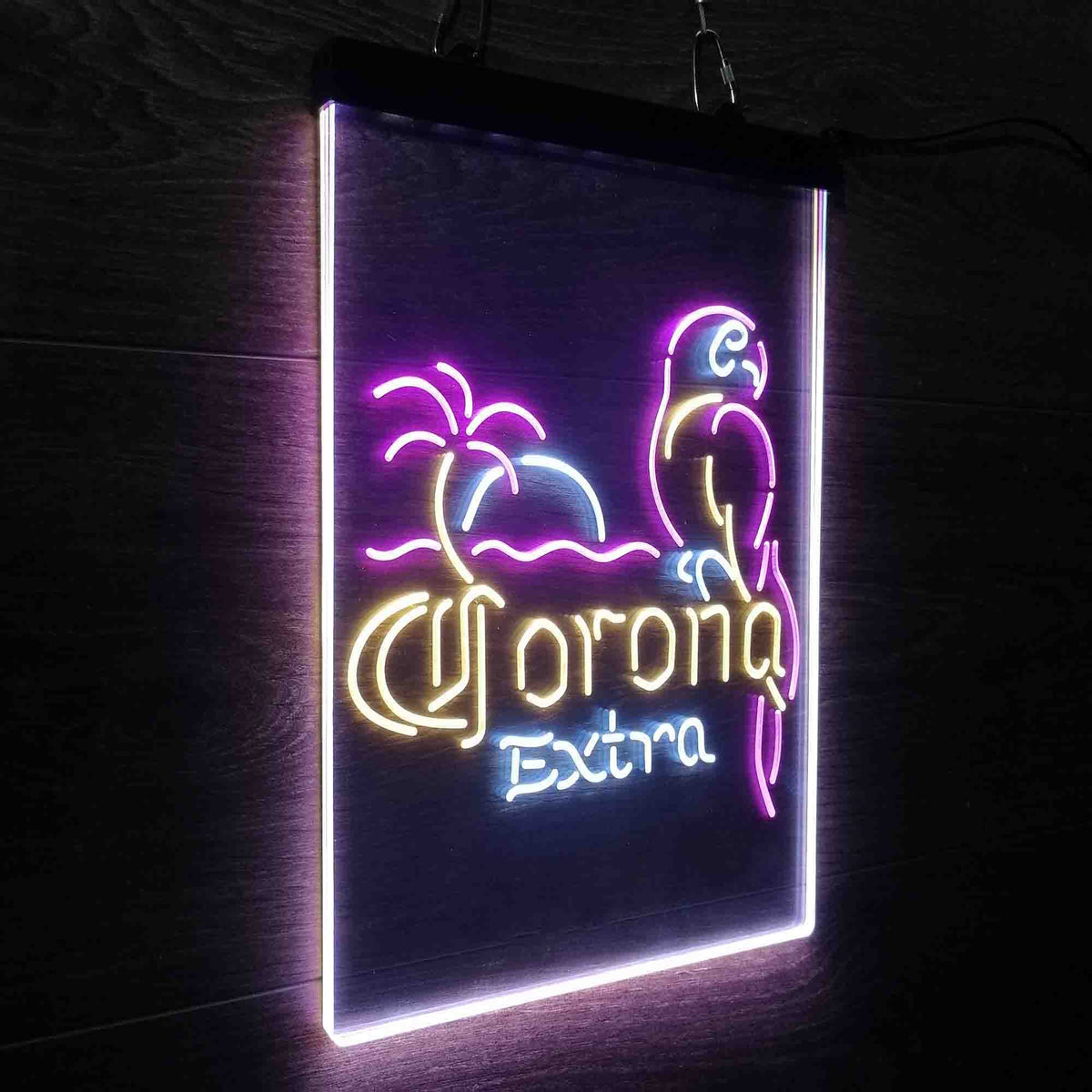 Corona Parrot Palm Tree Bar Beer Led New Sign | LED LAB CAVE