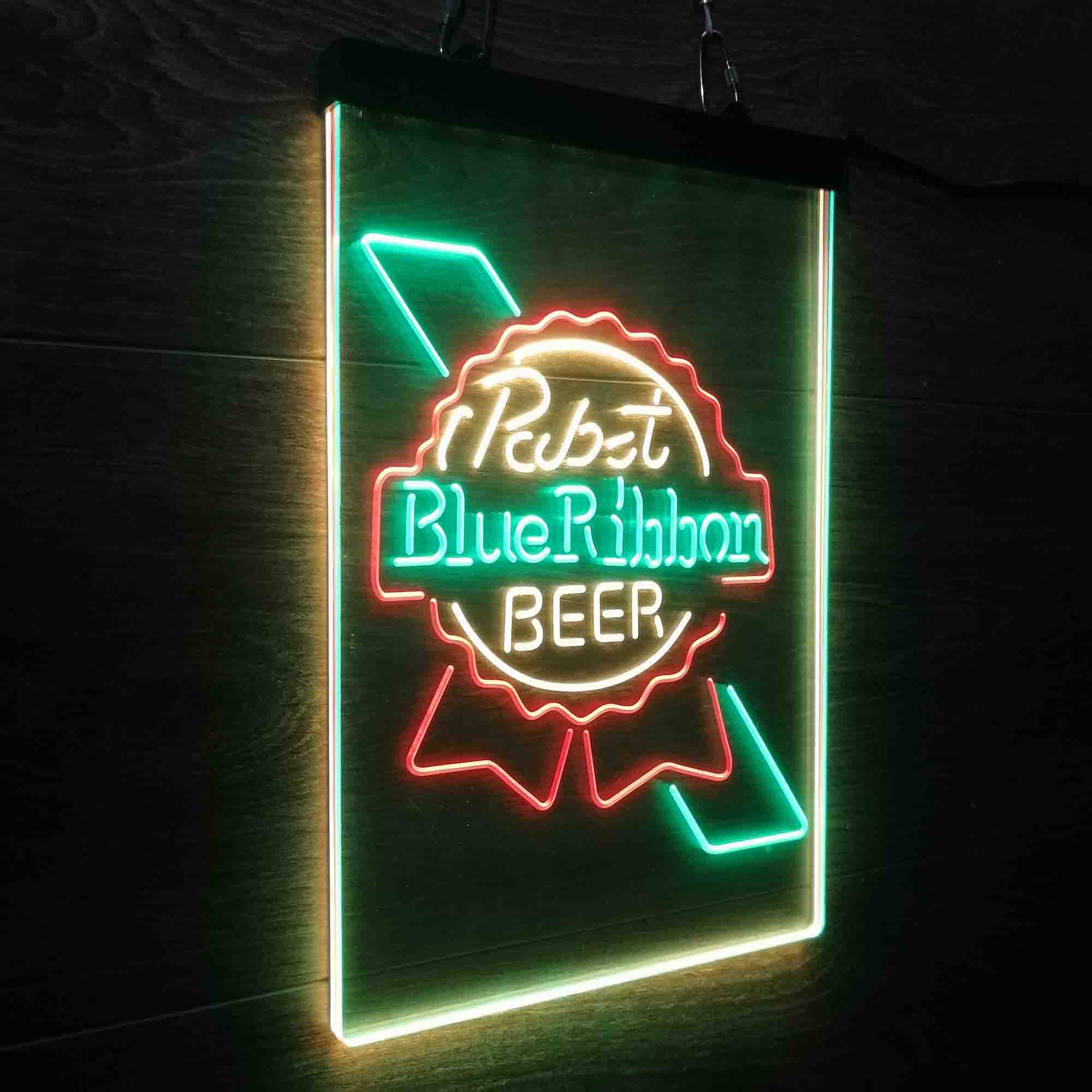 Larger Pabst Blue Ribbon Beer Neon 3-Color LED Sign