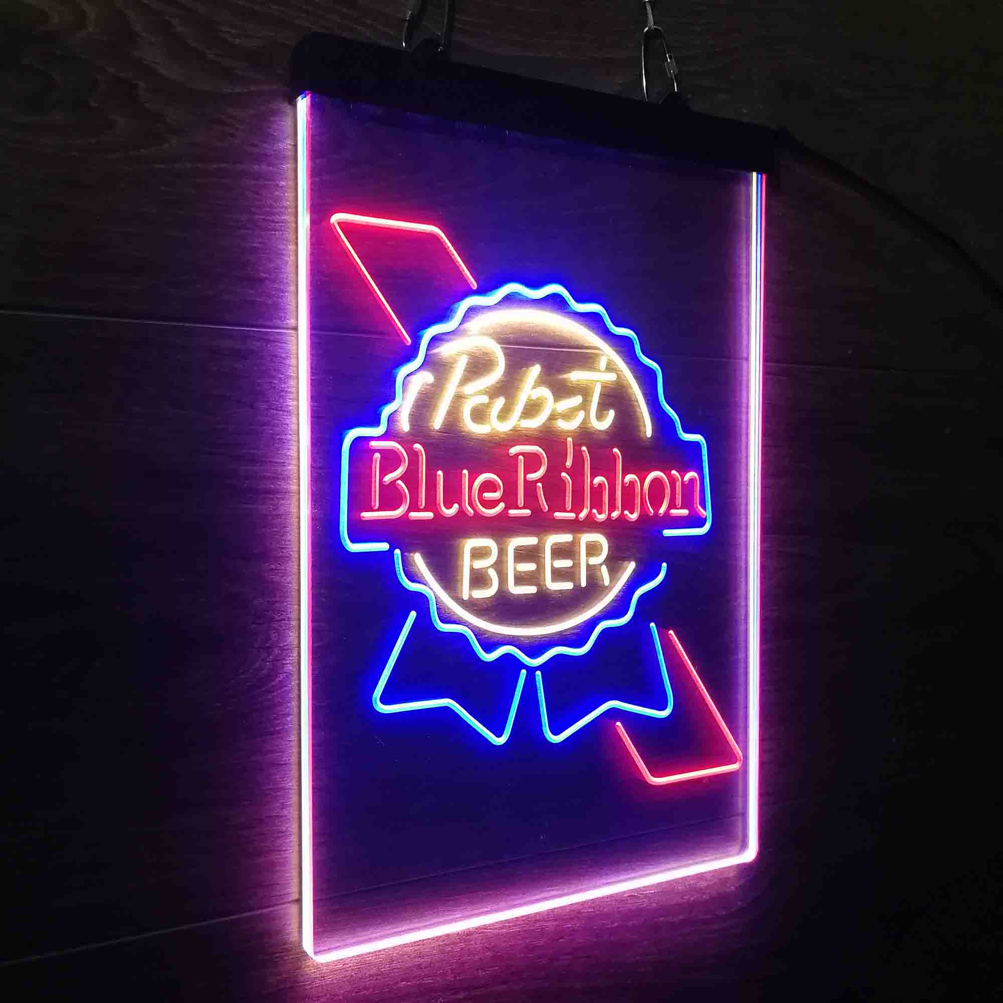 Larger Pabst Blue Ribbon Beer Neon 3-Color LED Sign