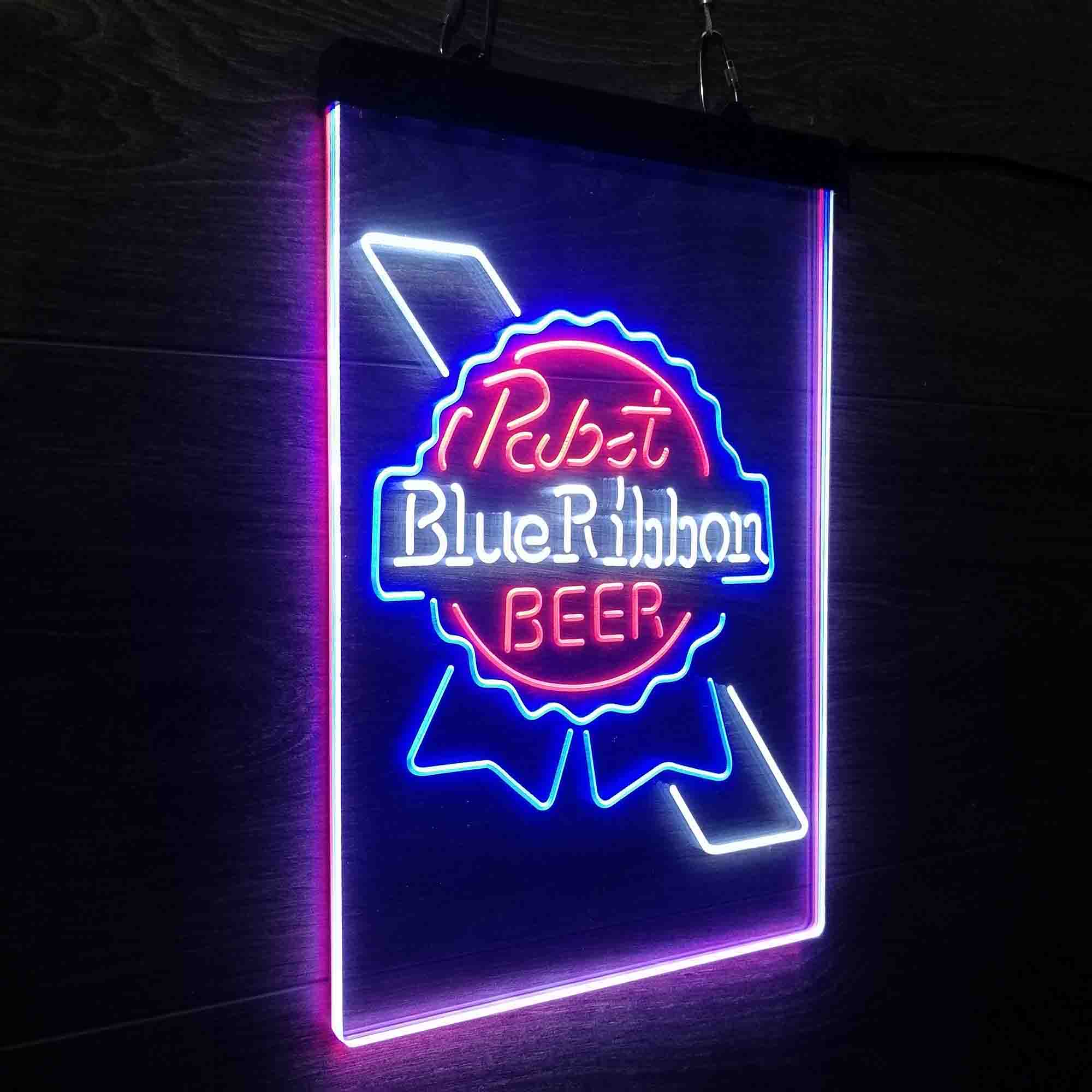 Larger Pabst Blue Ribbon Beer Neon 3-Color LED Sign