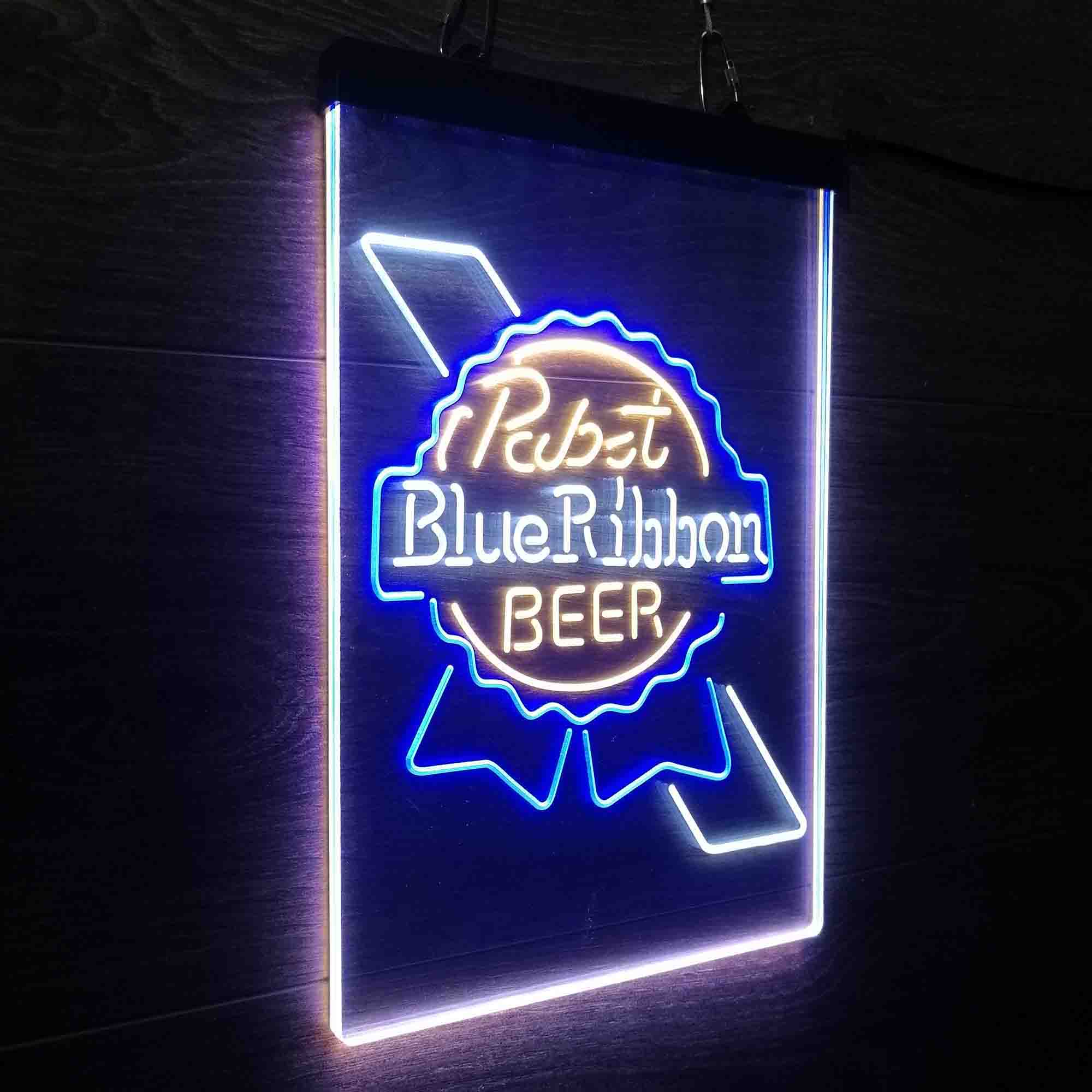 Larger Pabst Blue Ribbon Beer Neon 3-Color LED Sign