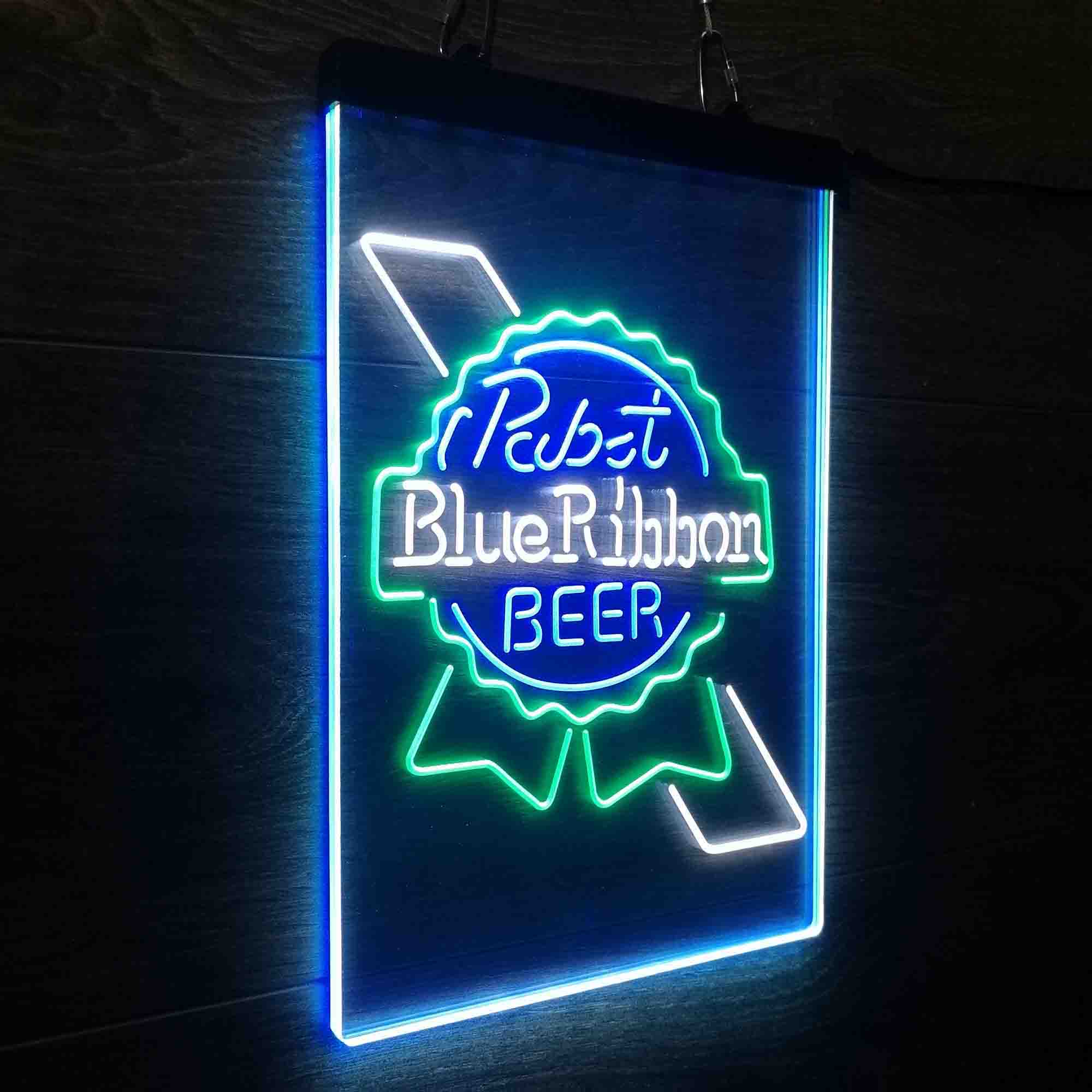 Larger Pabst Blue Ribbon Beer Neon 3-Color LED Sign