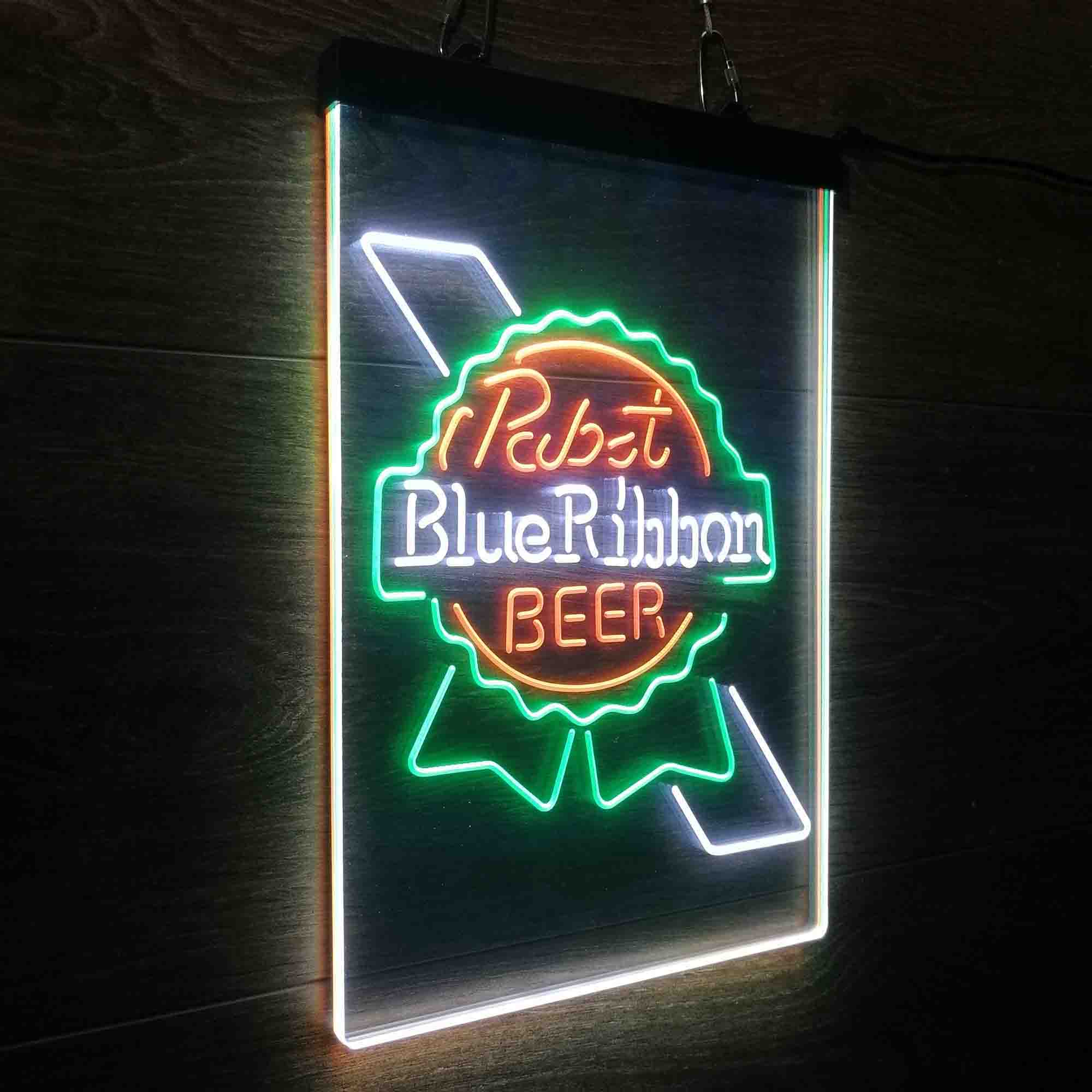 Larger Pabst Blue Ribbon Beer Neon 3-Color LED Sign