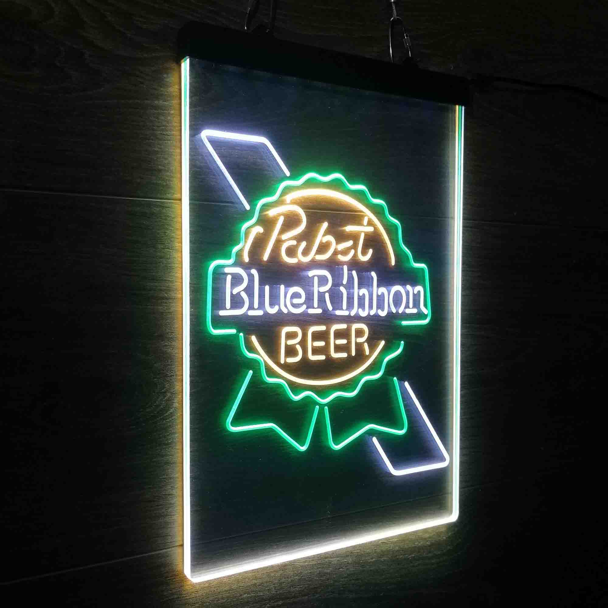 Larger Pabst Blue Ribbon Beer Neon 3-Color LED Sign