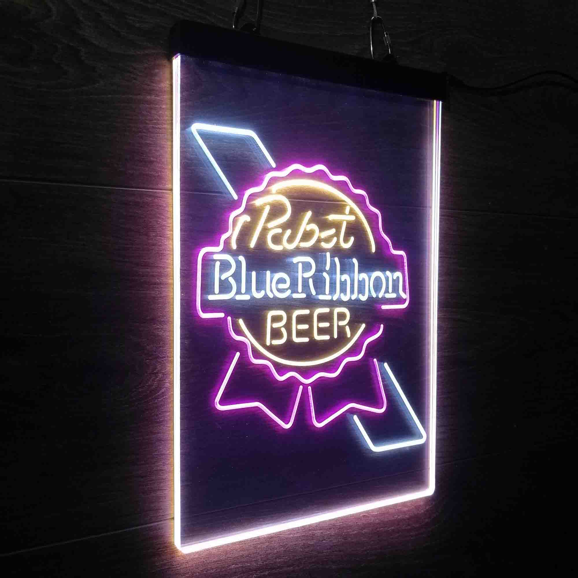 Larger Pabst Blue Ribbon Beer Neon 3-Color LED Sign