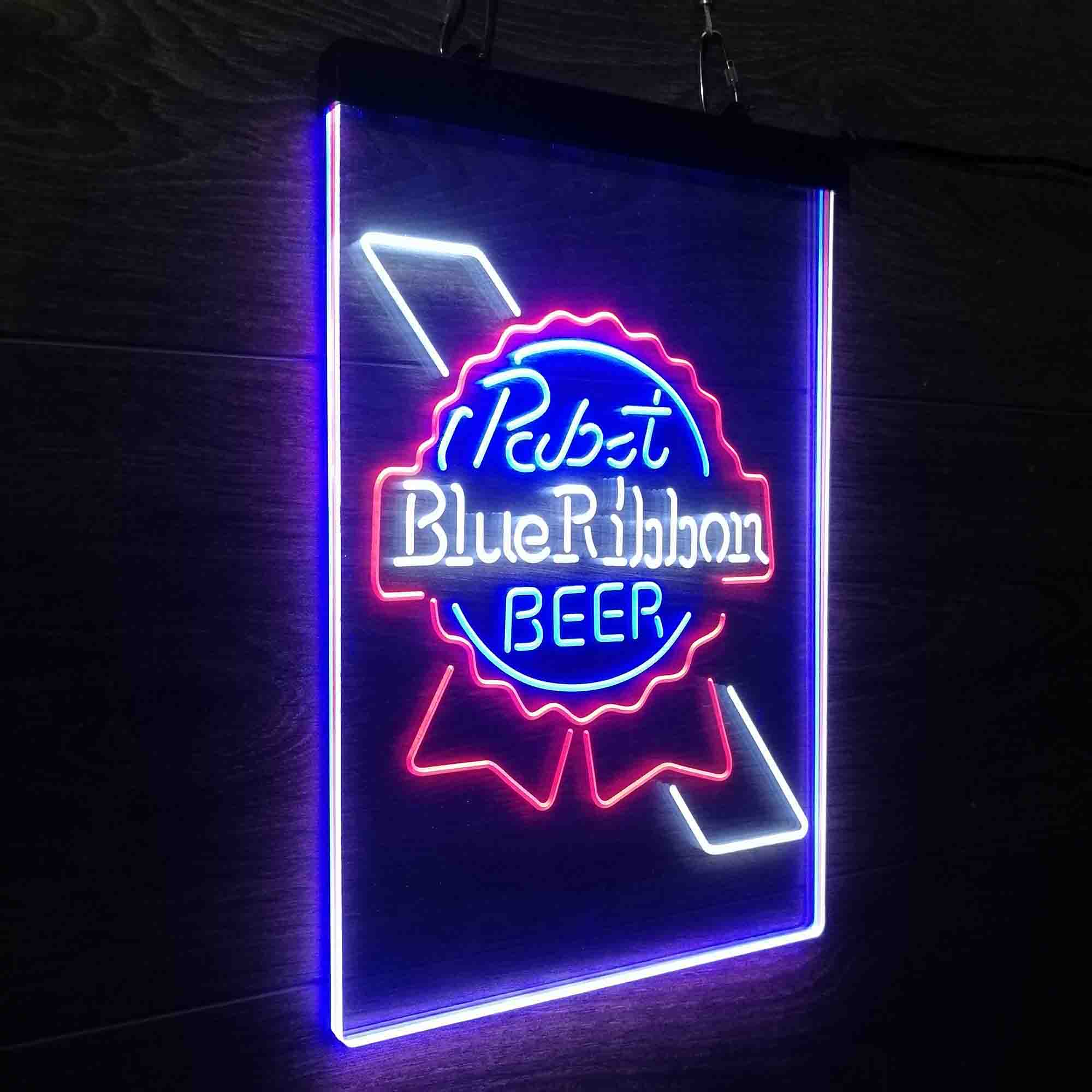 Larger Pabst Blue Ribbon Beer Neon 3-Color LED Sign