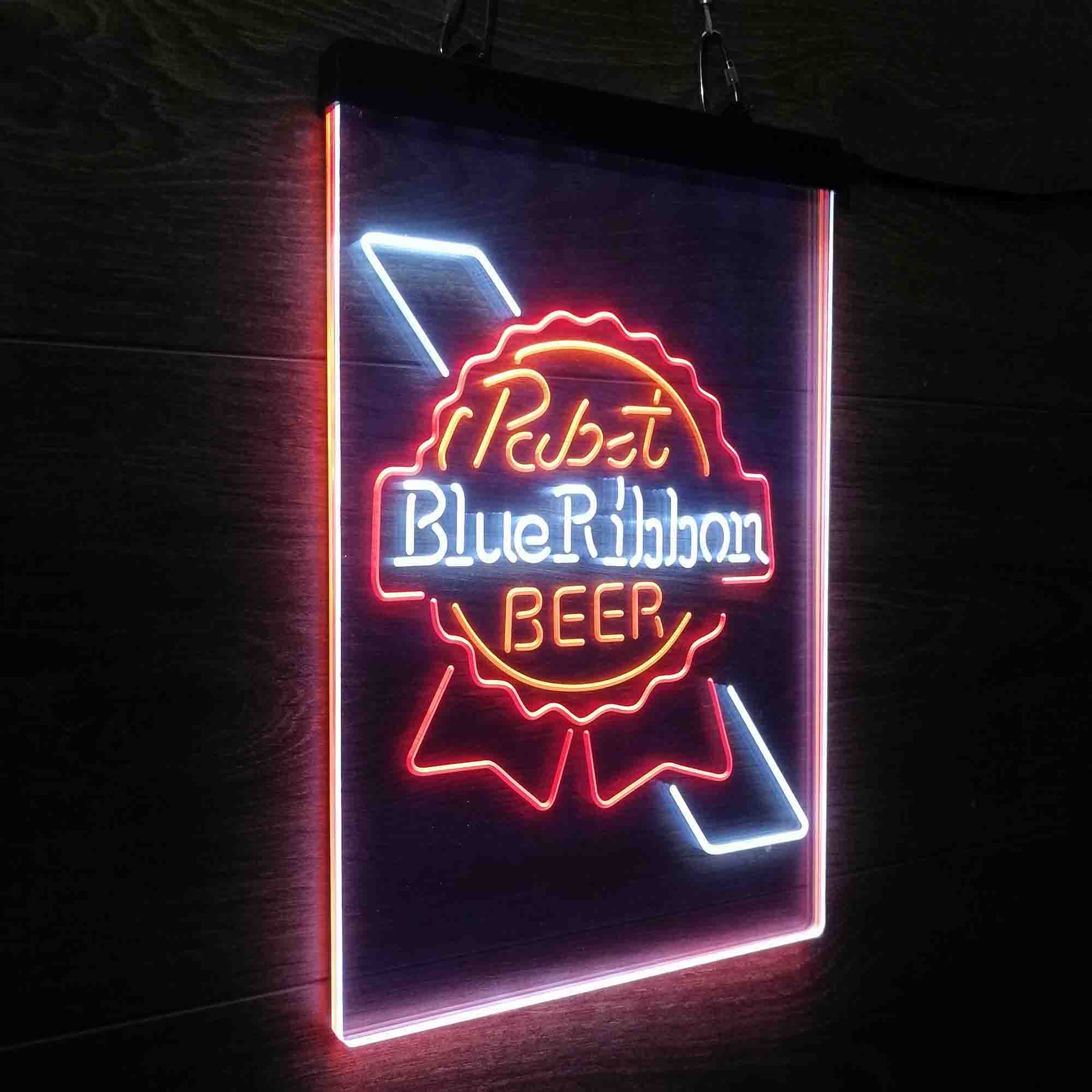 Larger Pabst Blue Ribbon Beer Neon 3-Color LED Sign