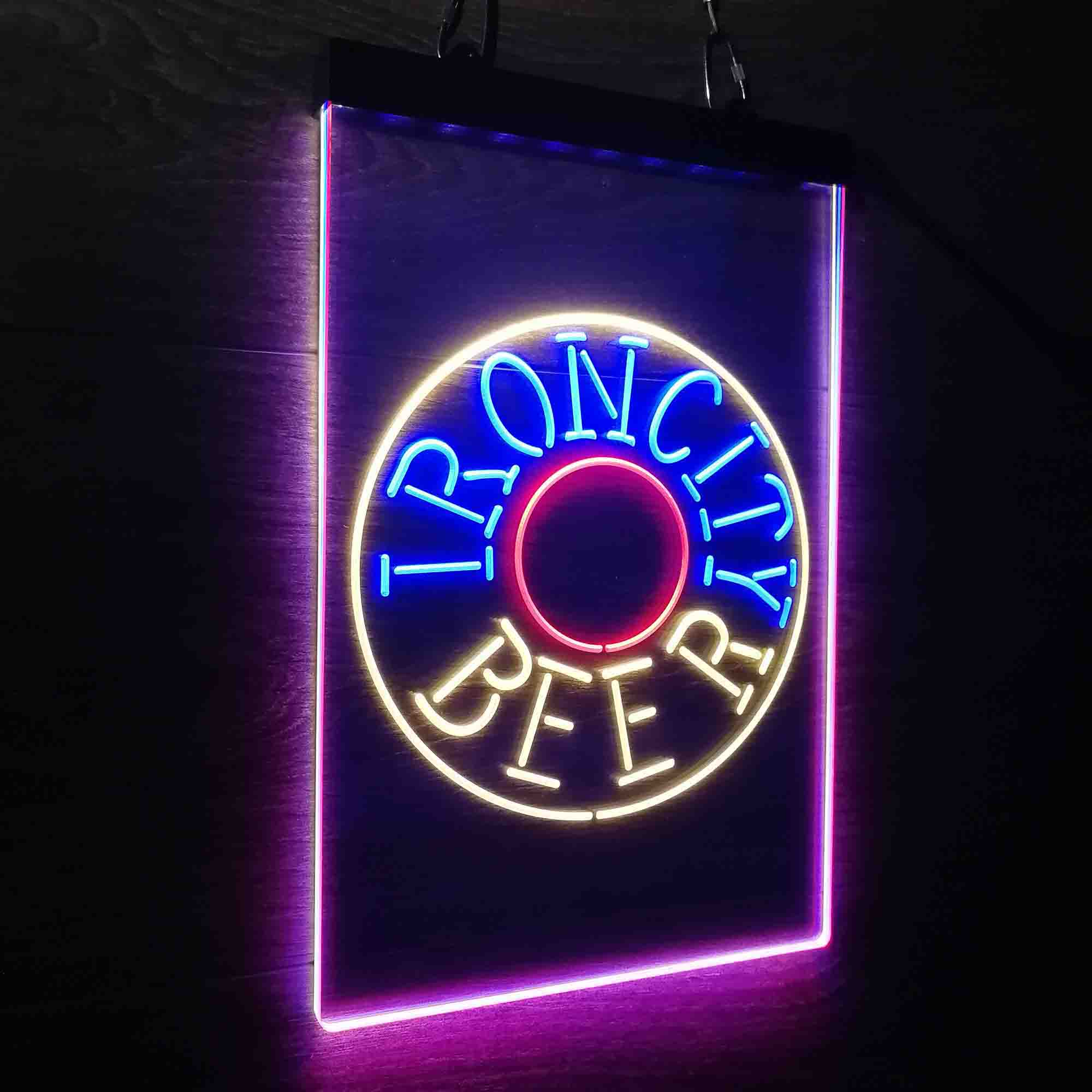 Iron City Beer Neon 3-Color LED Sign