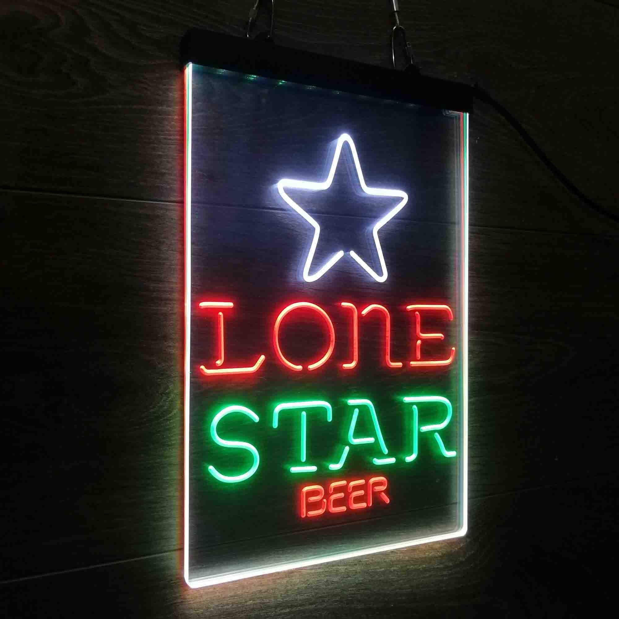 Lone Star Beer Bar Neon 3-Color LED Sign