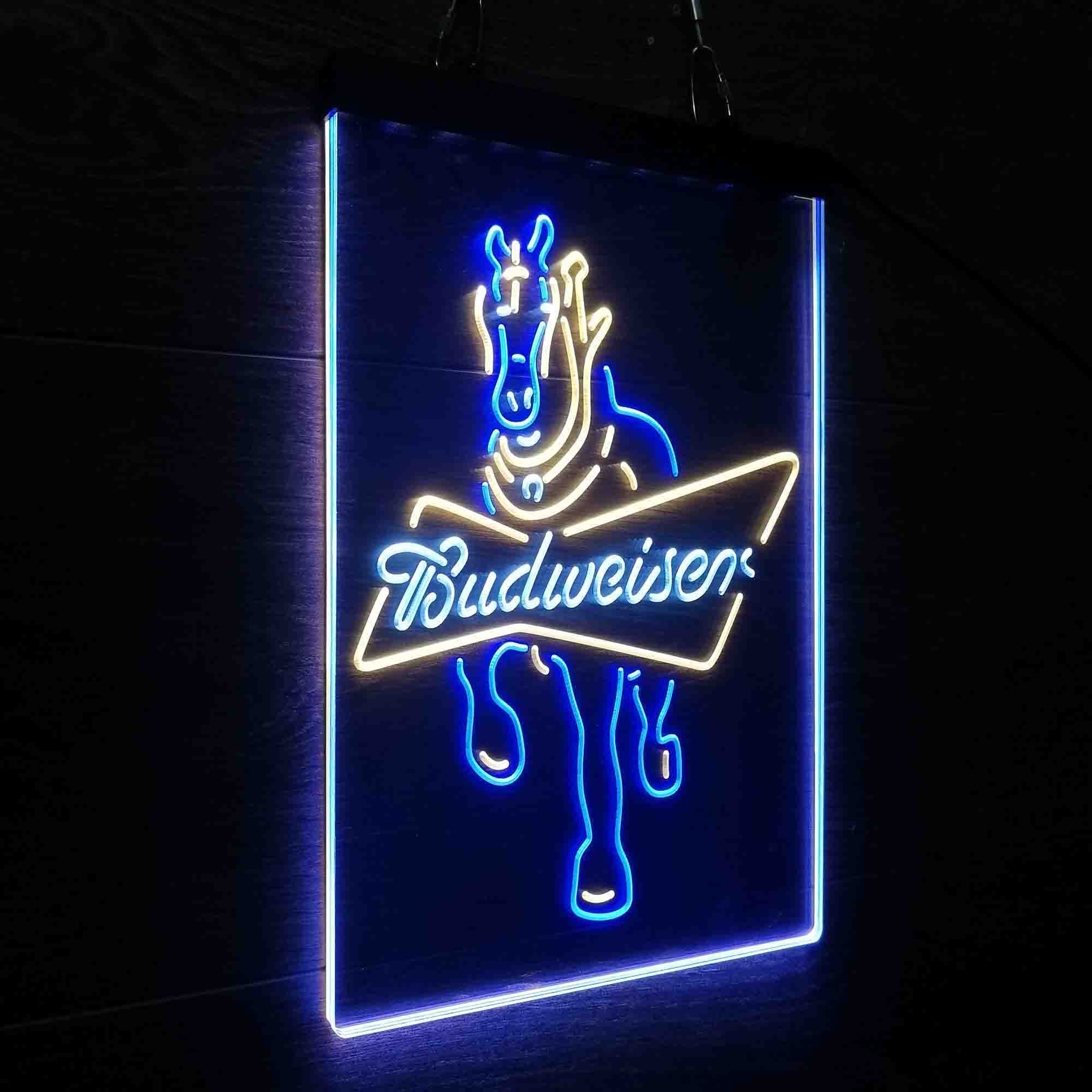Budweiser Clydesdale Horse Neon 3-Color LED Sign