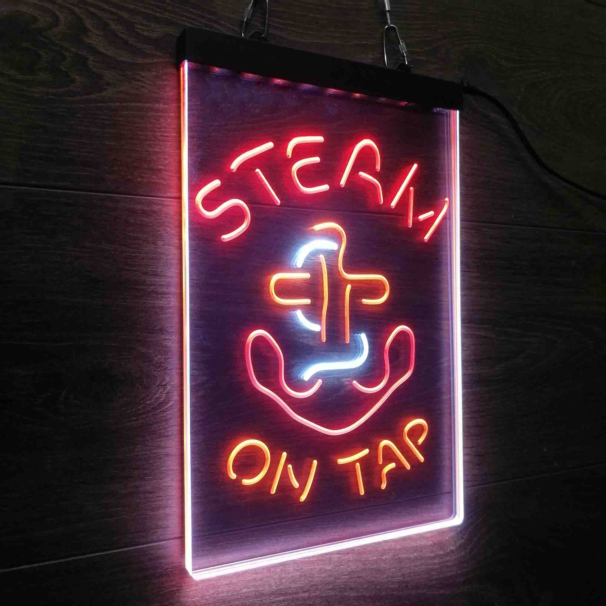 Anchor Steam Beer On Tap Bar Neon 3-Color LED Sign