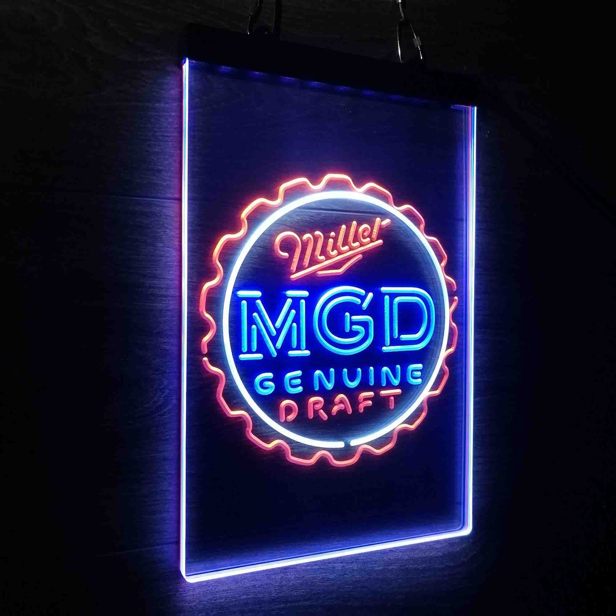 Miller Genuine Draft MGD Neon 3-Color LED Sign