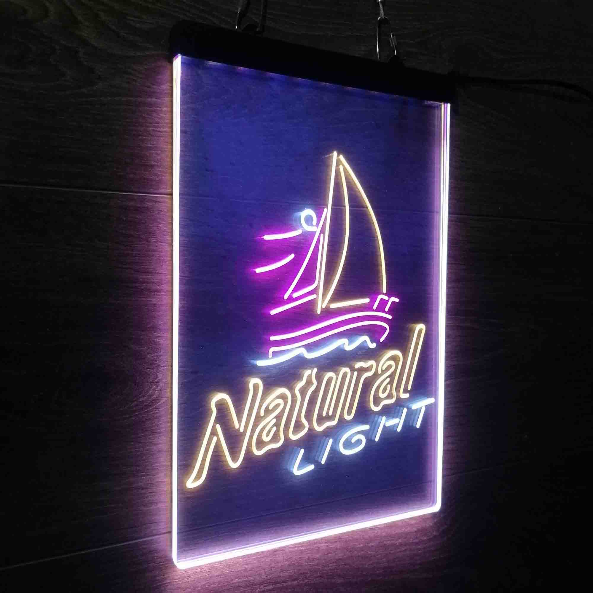 Natural Light Sailboat Neon 3-Color LED Sign