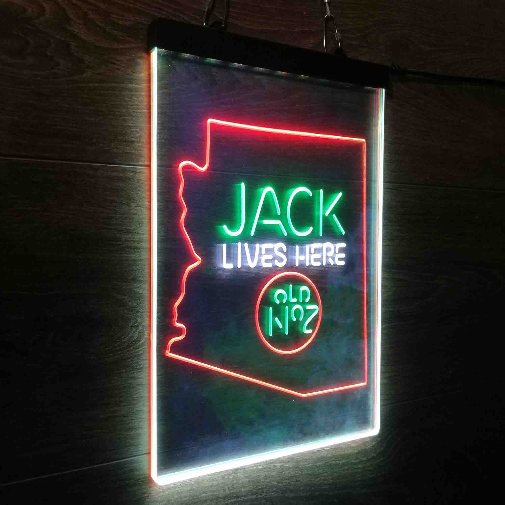 Arizona Jack Lives Here Neon 3-Color LED Sign