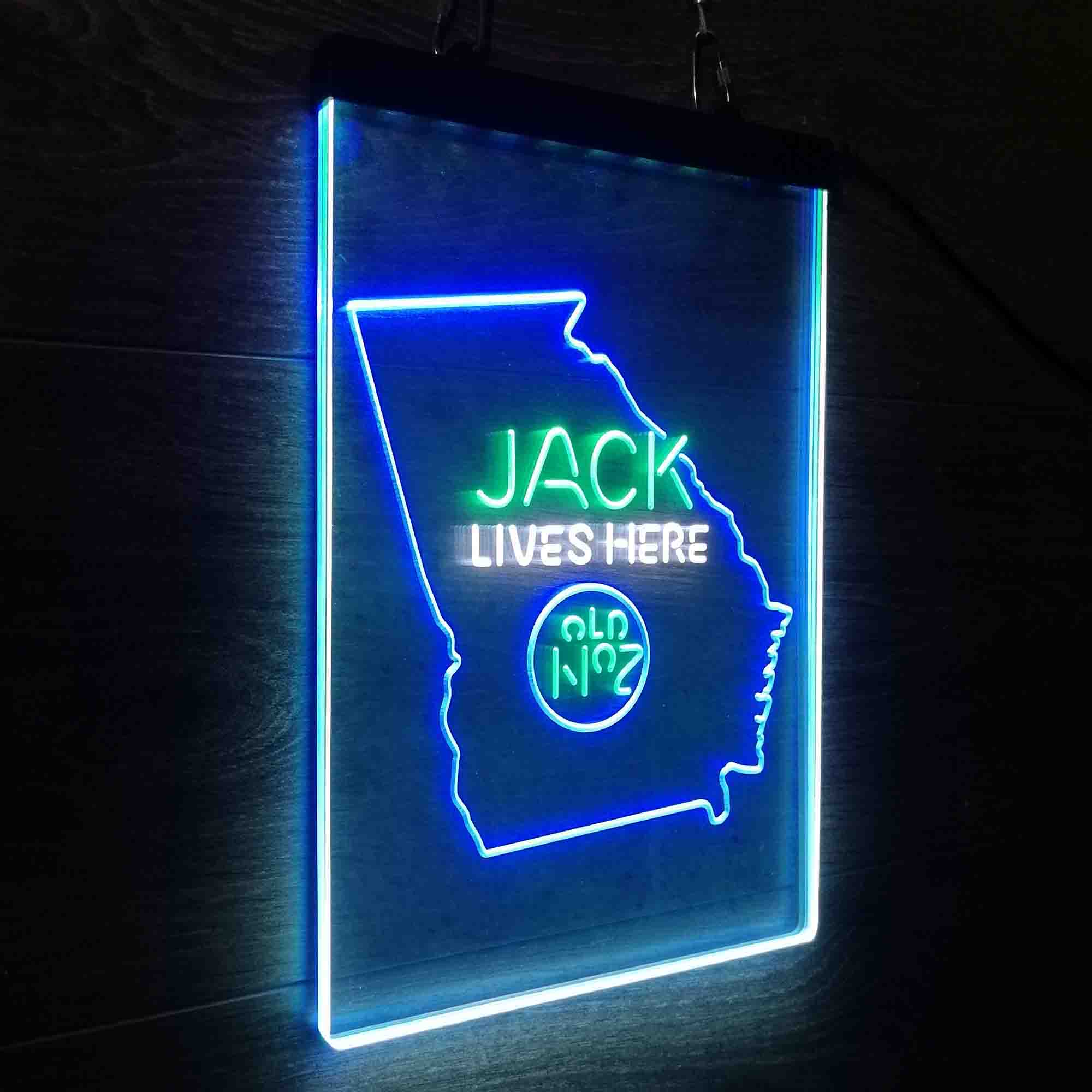 Georgia Jack Lives Here Neon 3-Color LED Sign