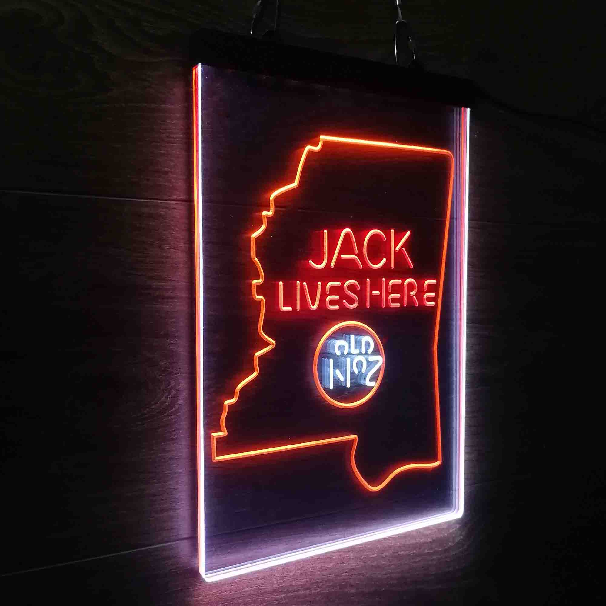 Mississippi Jack Lives Here Neon 3-Color LED Sign