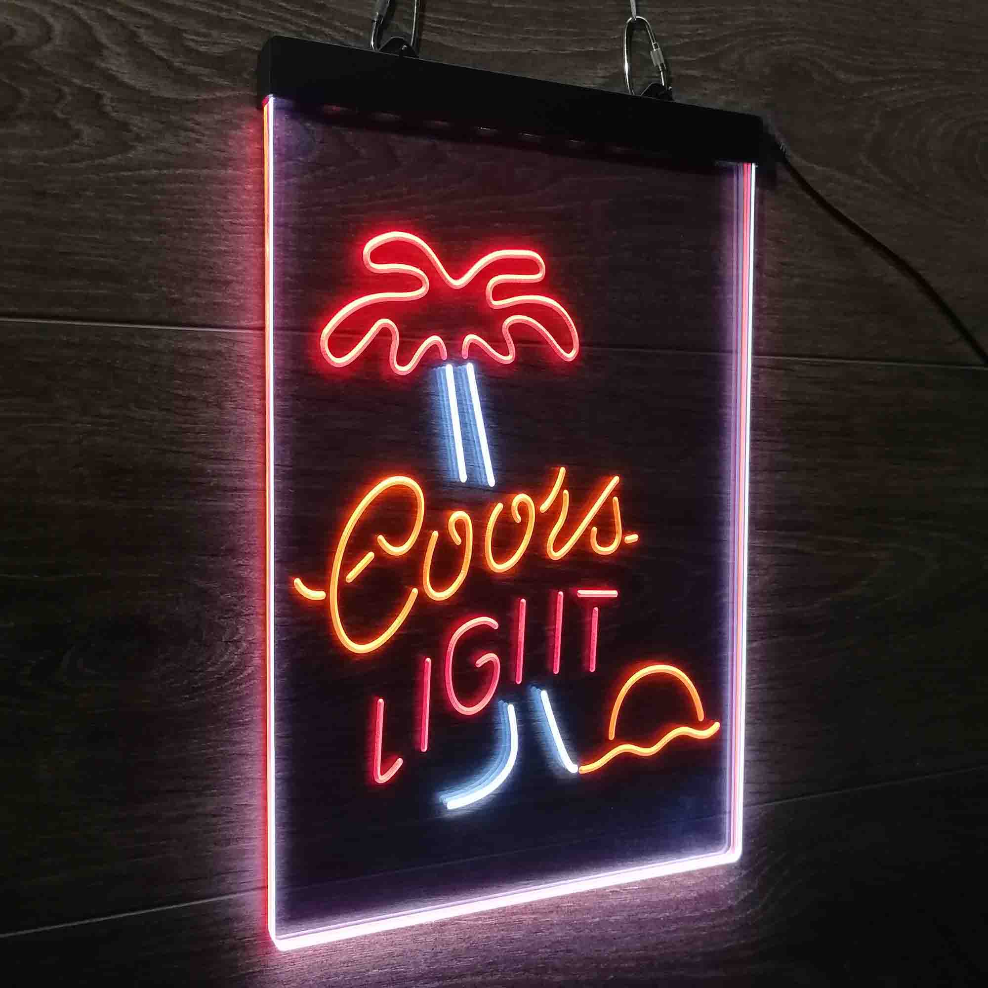 Coors Light Palm Tree Neon 3-Color LED Sign