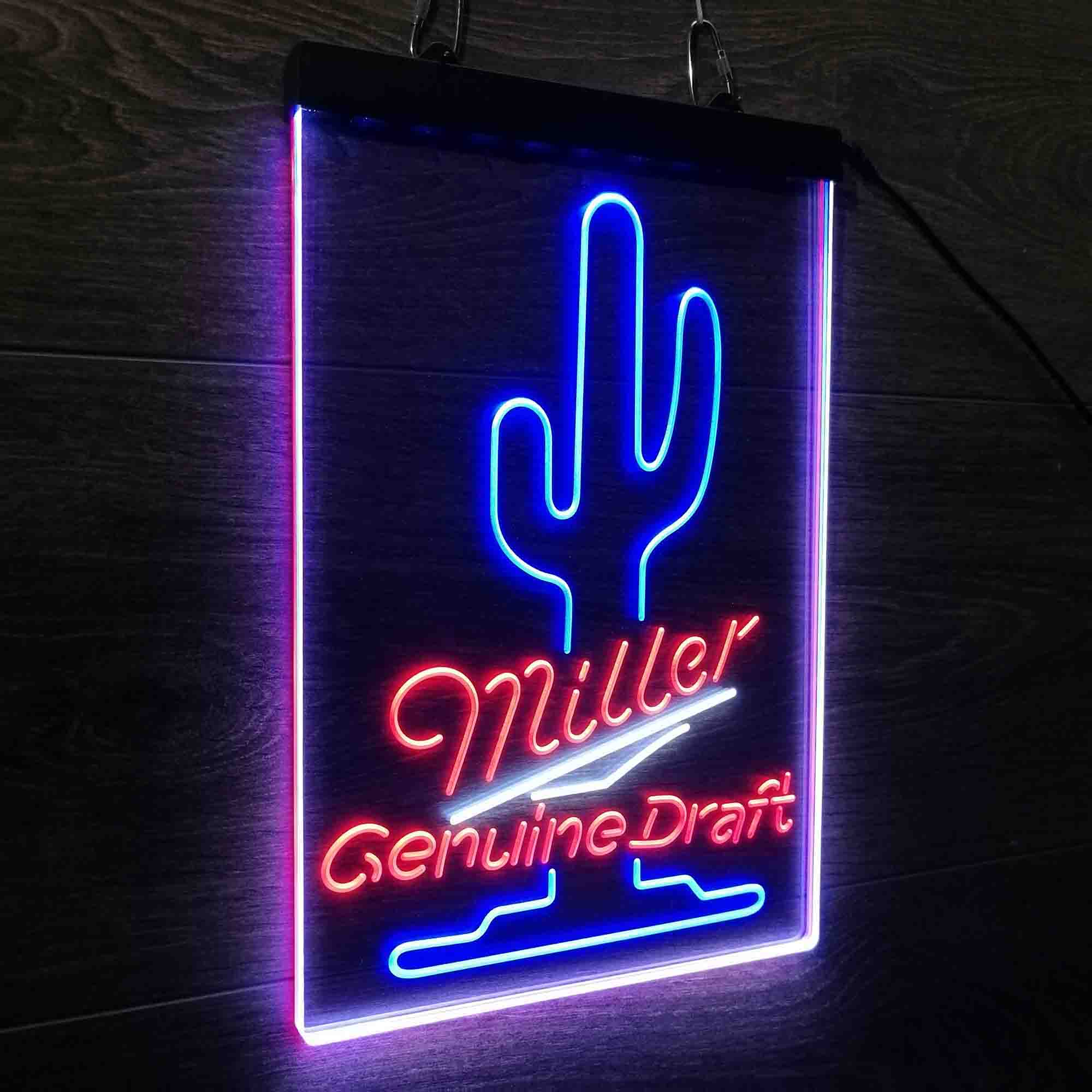 Miller Genuine Draft Cactus Neon 3-Color LED Sign