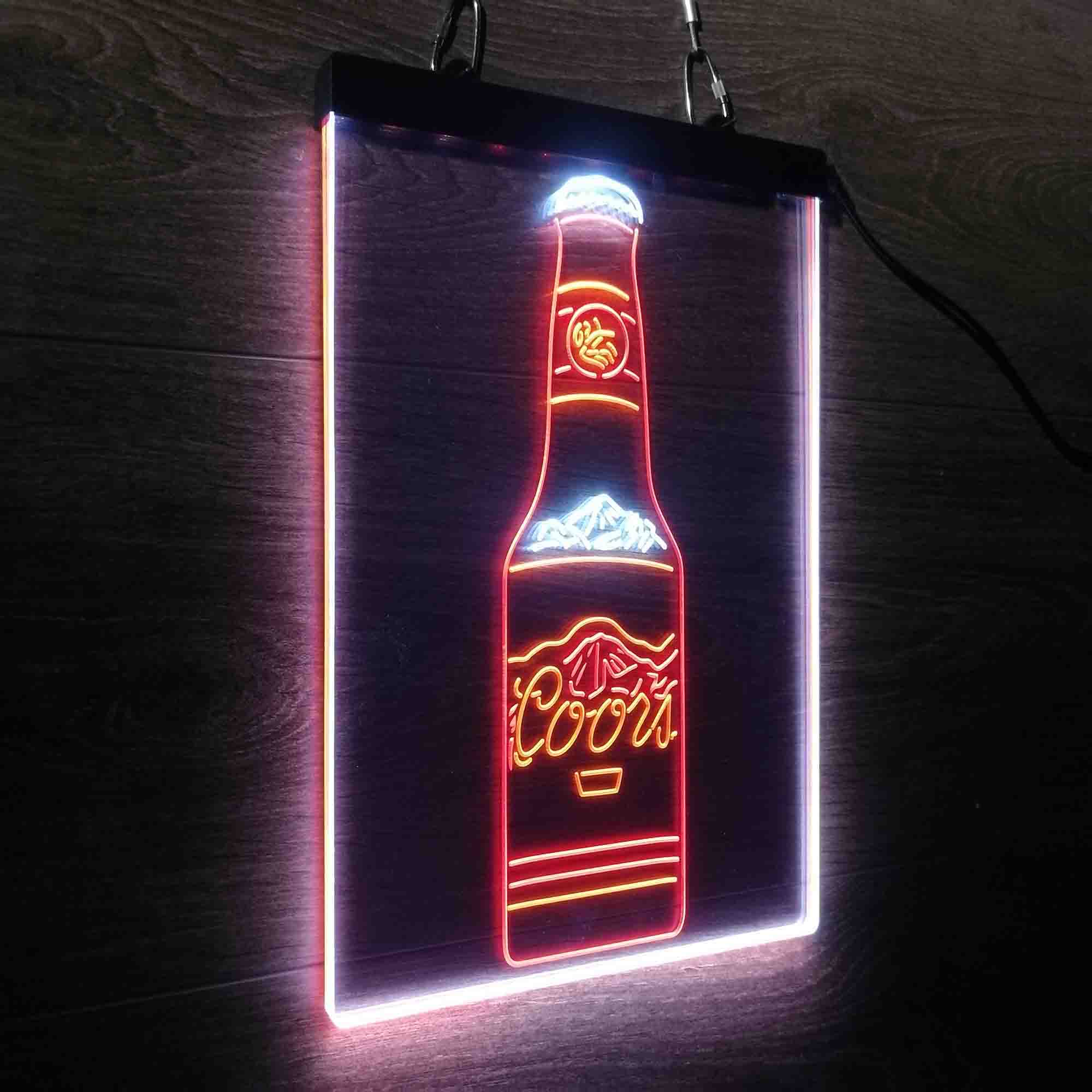 Coors Bottle Beer Mountain Neon 3-Color LED Sign