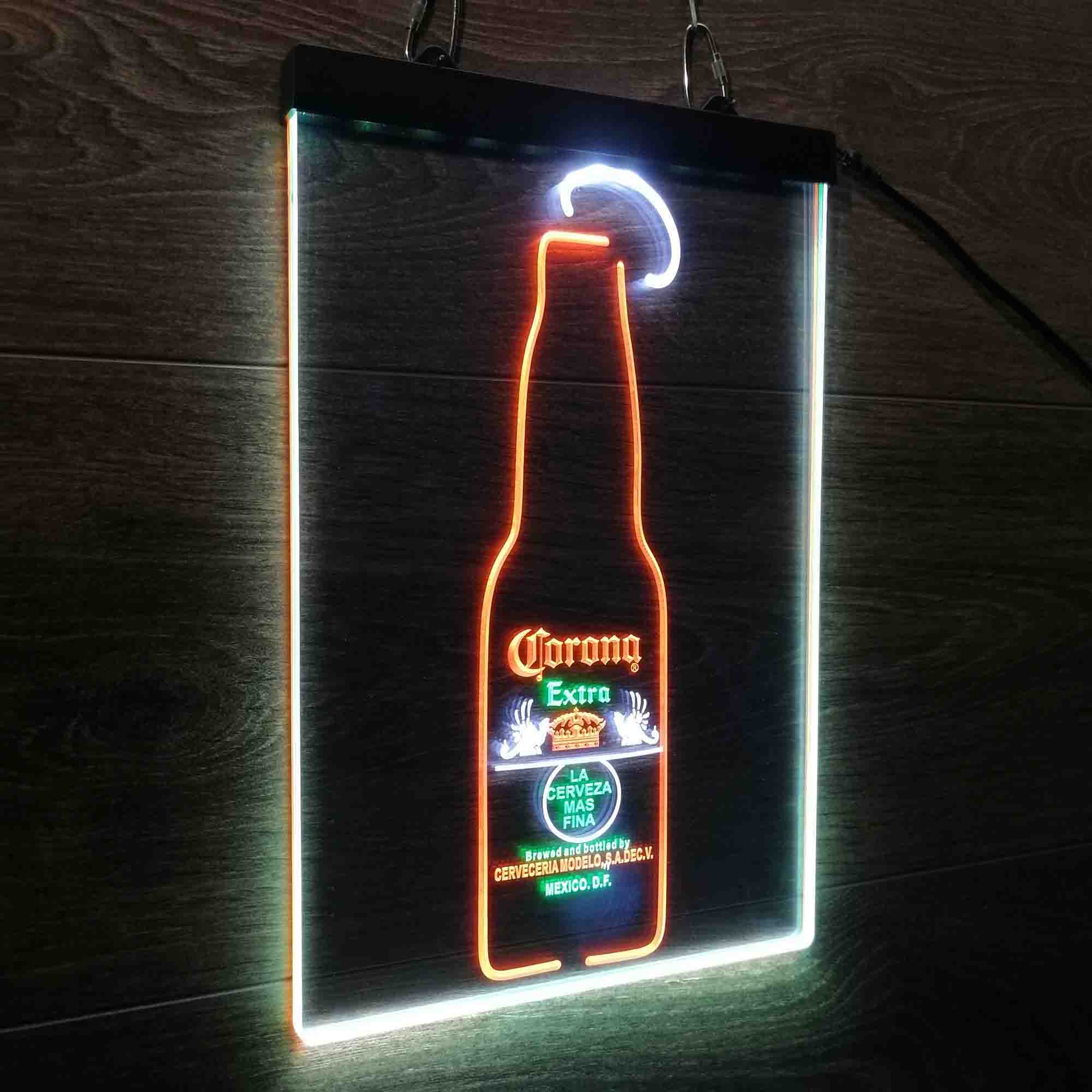 Corona Lime Lemon Bottle Neon 3-Color LED Sign