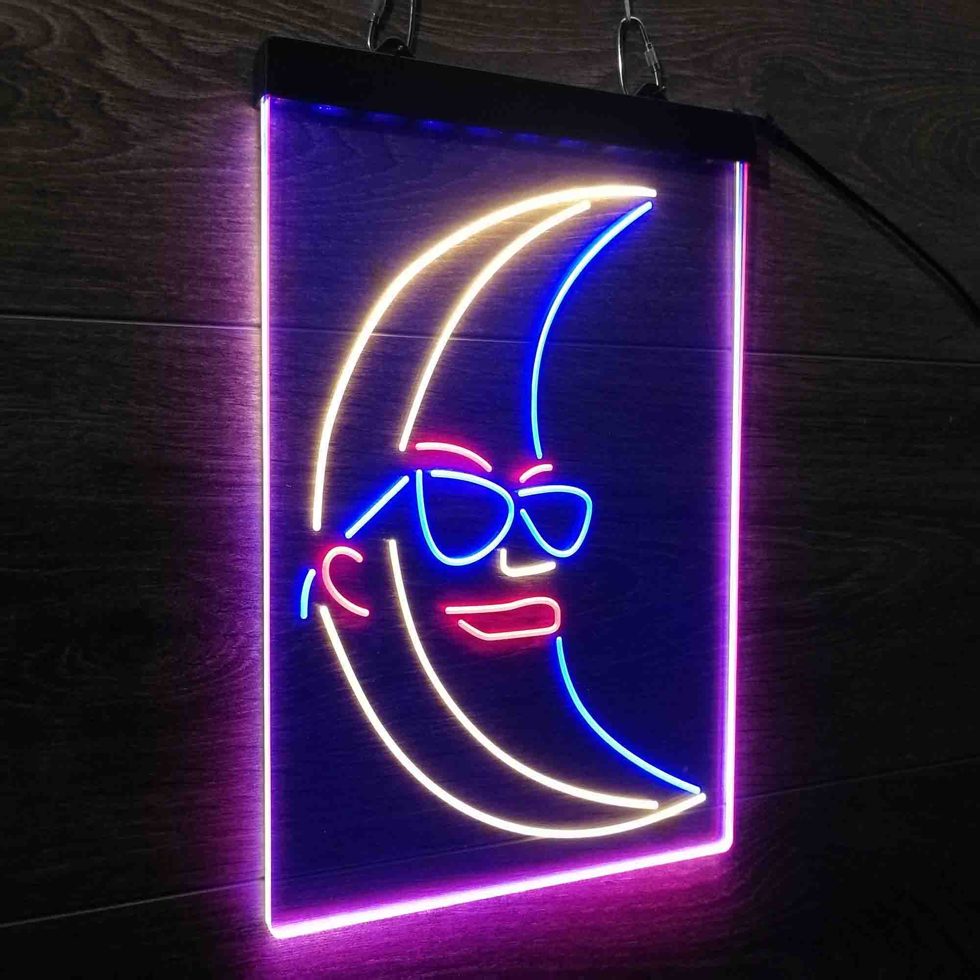 Blue Moon Beer Sunglasses Neon 3-Color LED Sign