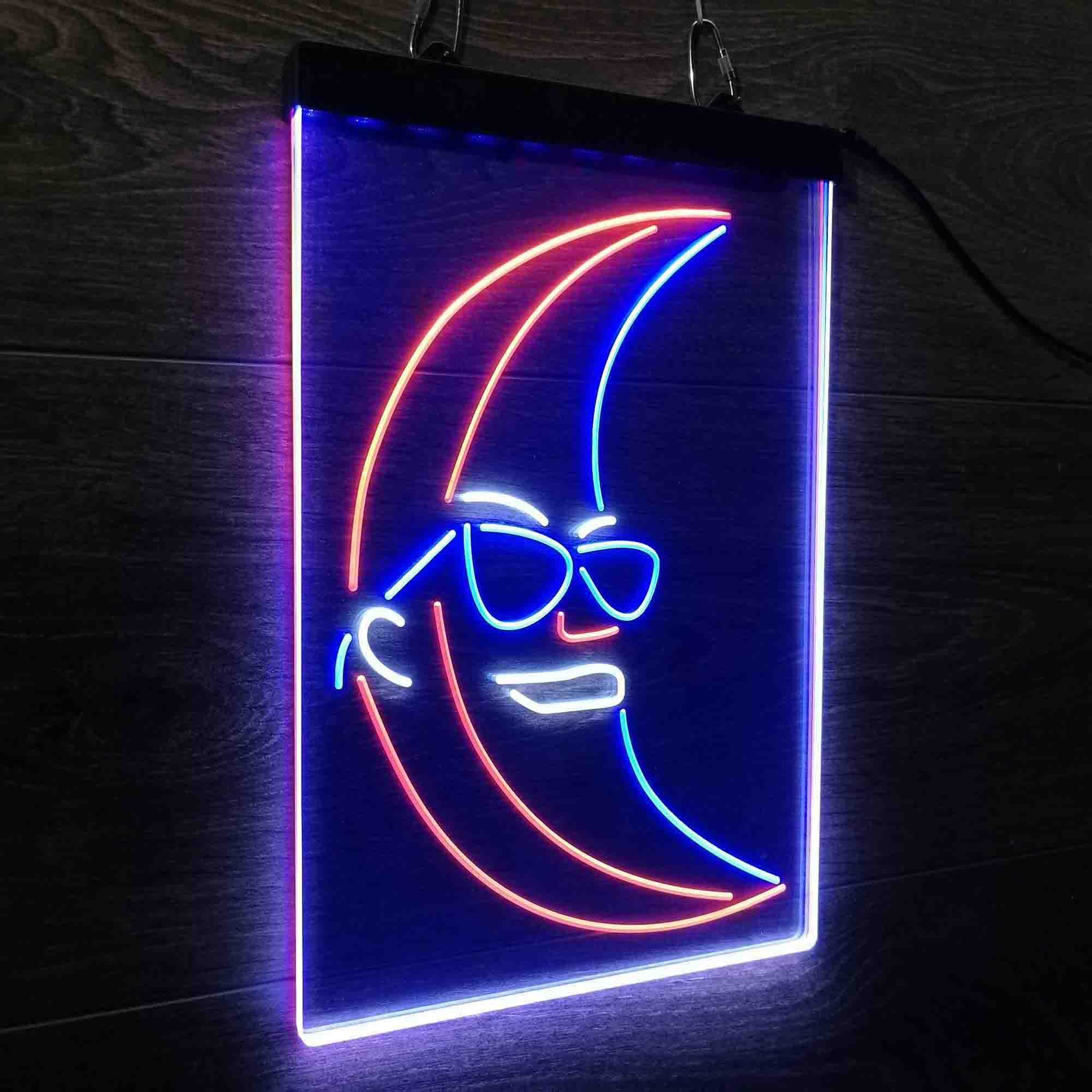 Blue Moon Beer Sunglasses Neon 3-Color LED Sign