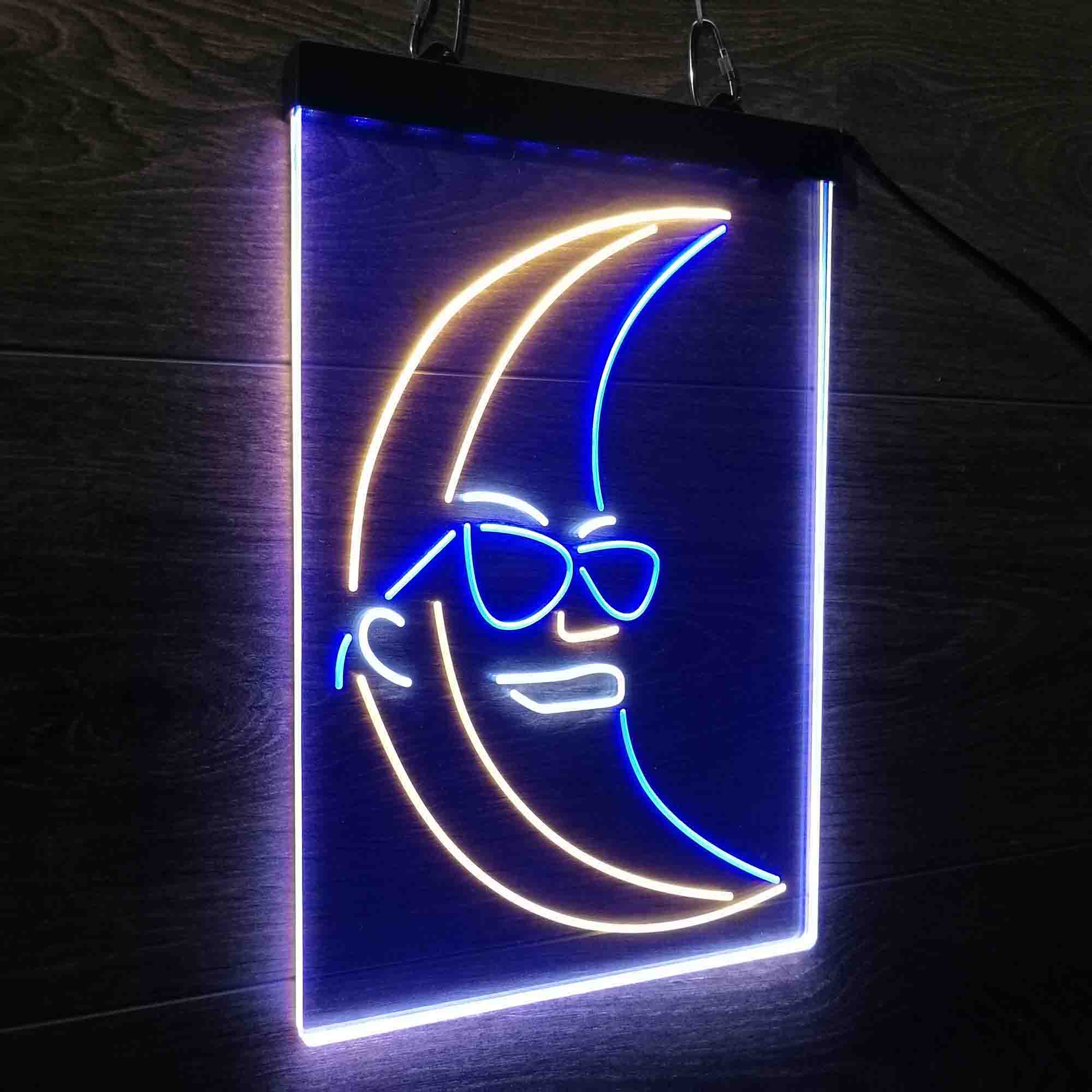 Blue Moon Beer Sunglasses Neon 3-Color LED Sign