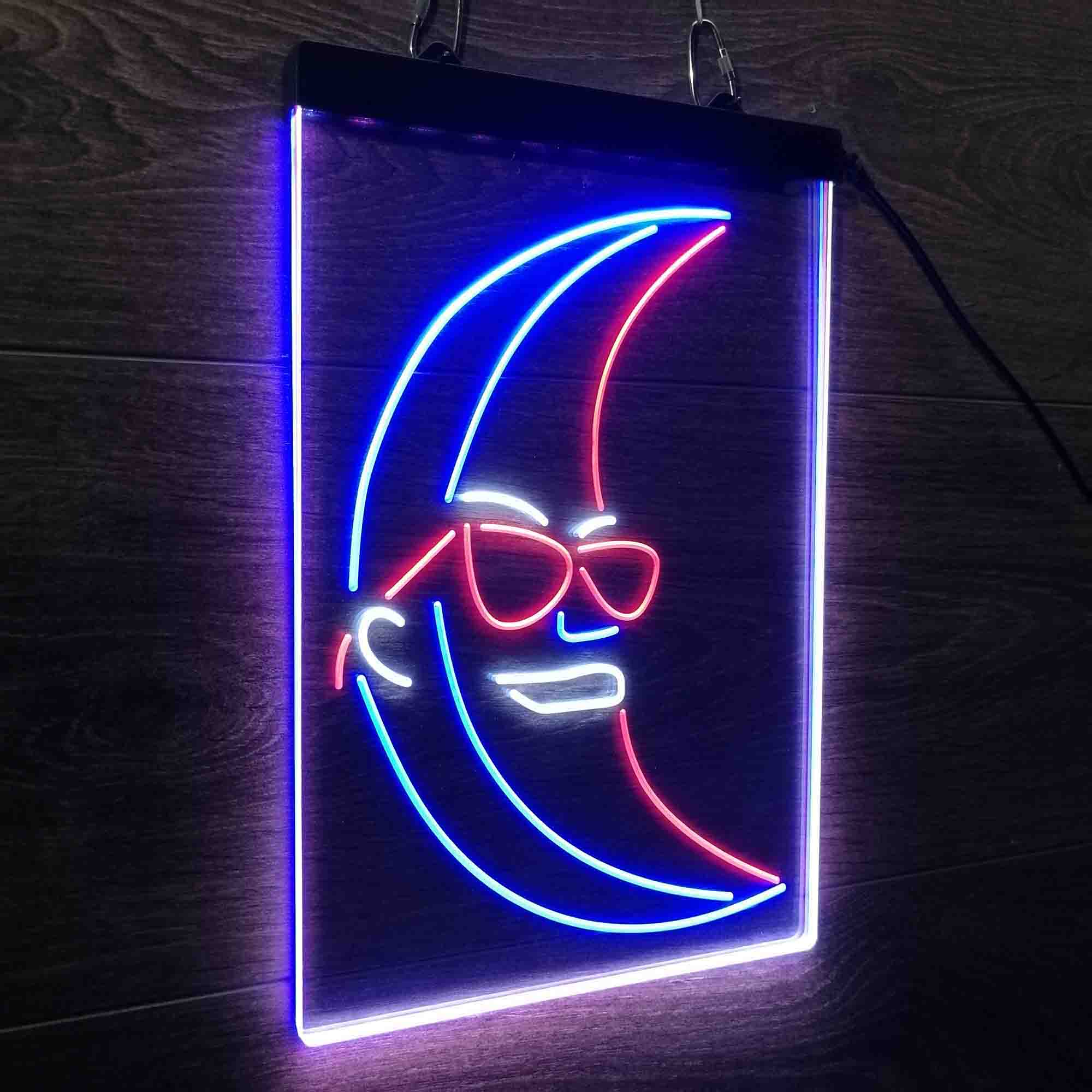 Blue Moon Beer Sunglasses Neon 3-Color LED Sign