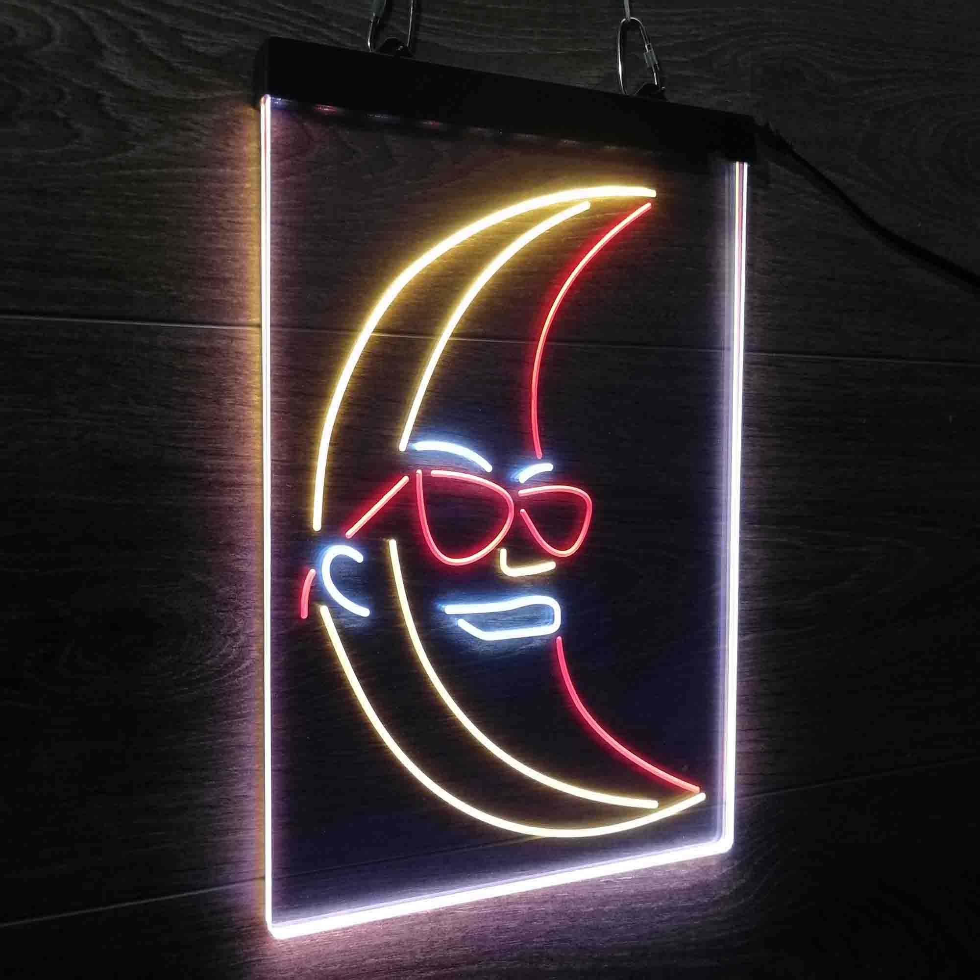 Blue Moon Beer Sunglasses Neon 3-Color LED Sign