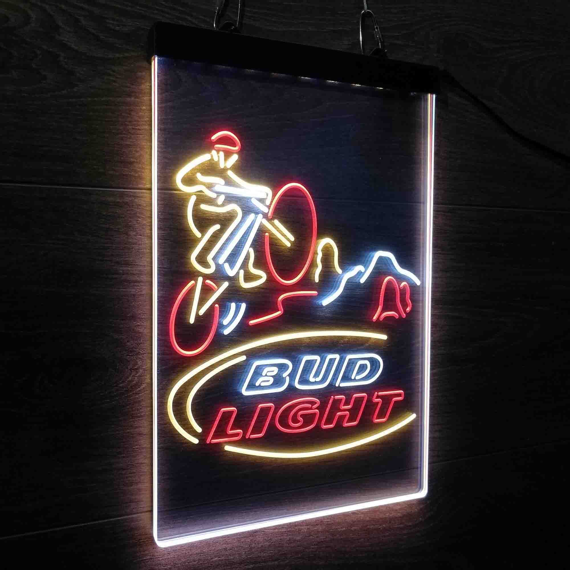 Bud Light Mountain Bike Neon 3-Color LED Sign