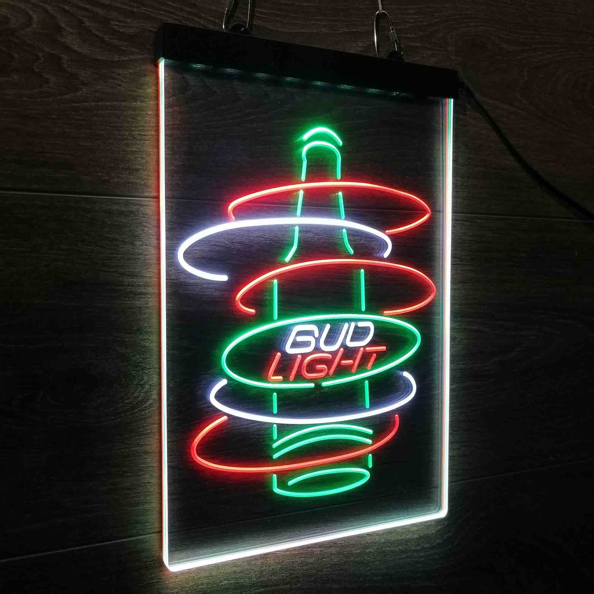 Bud Light Bottle Neon 3-Color LED Sign
