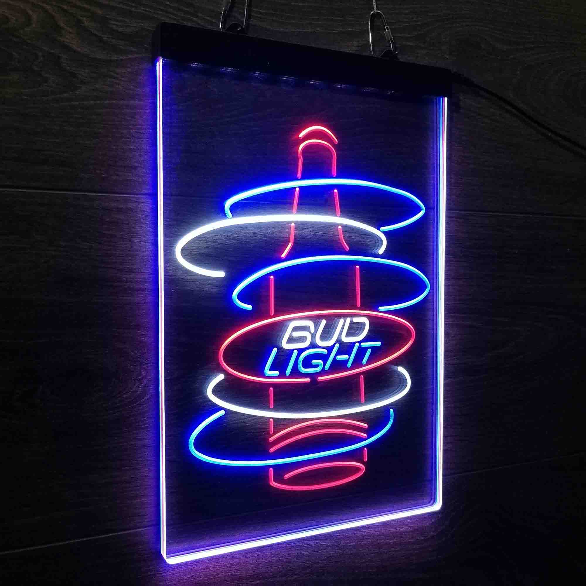 Bud Light Bottle Neon 3-Color LED Sign