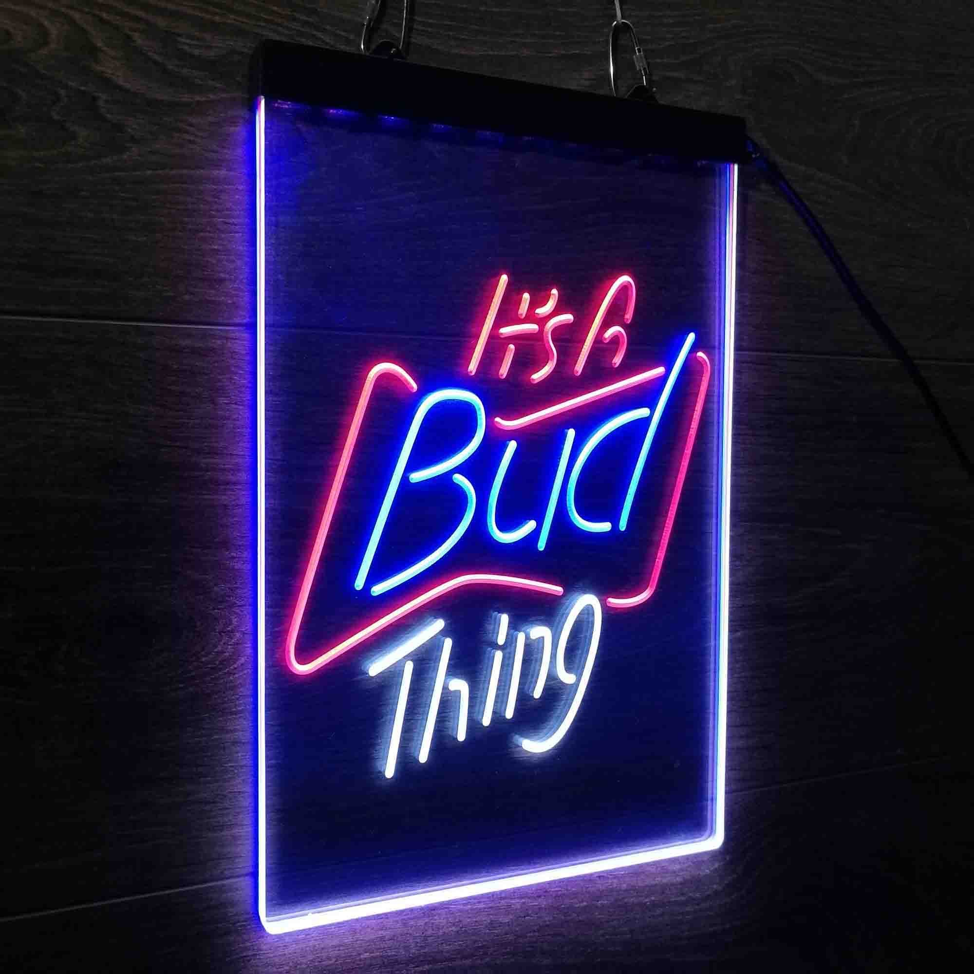 It's Bud Thing Beer Man Cave Bar Neon 3-Color LED Sign