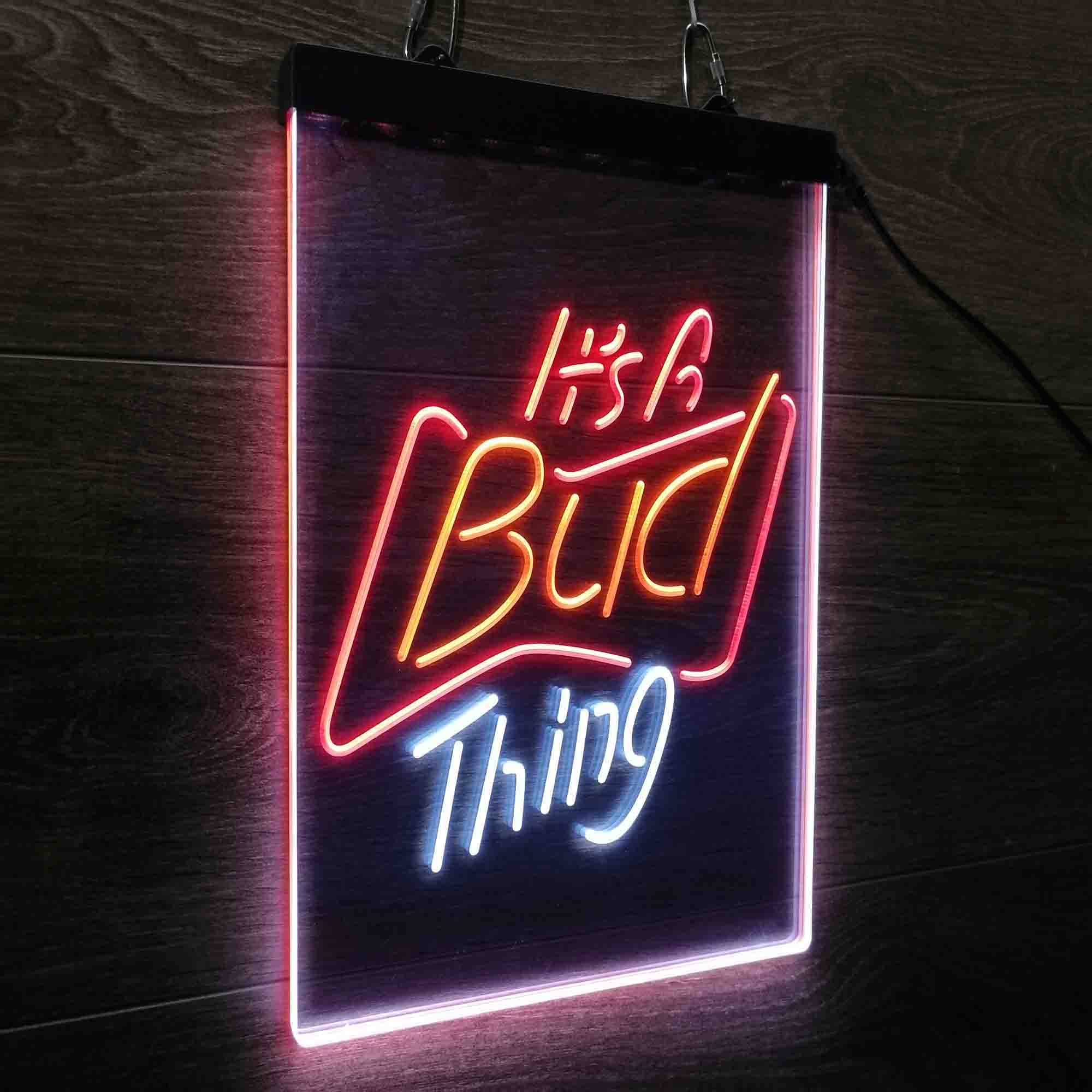 It's Bud Thing Beer Man Cave Bar Neon 3-Color LED Sign