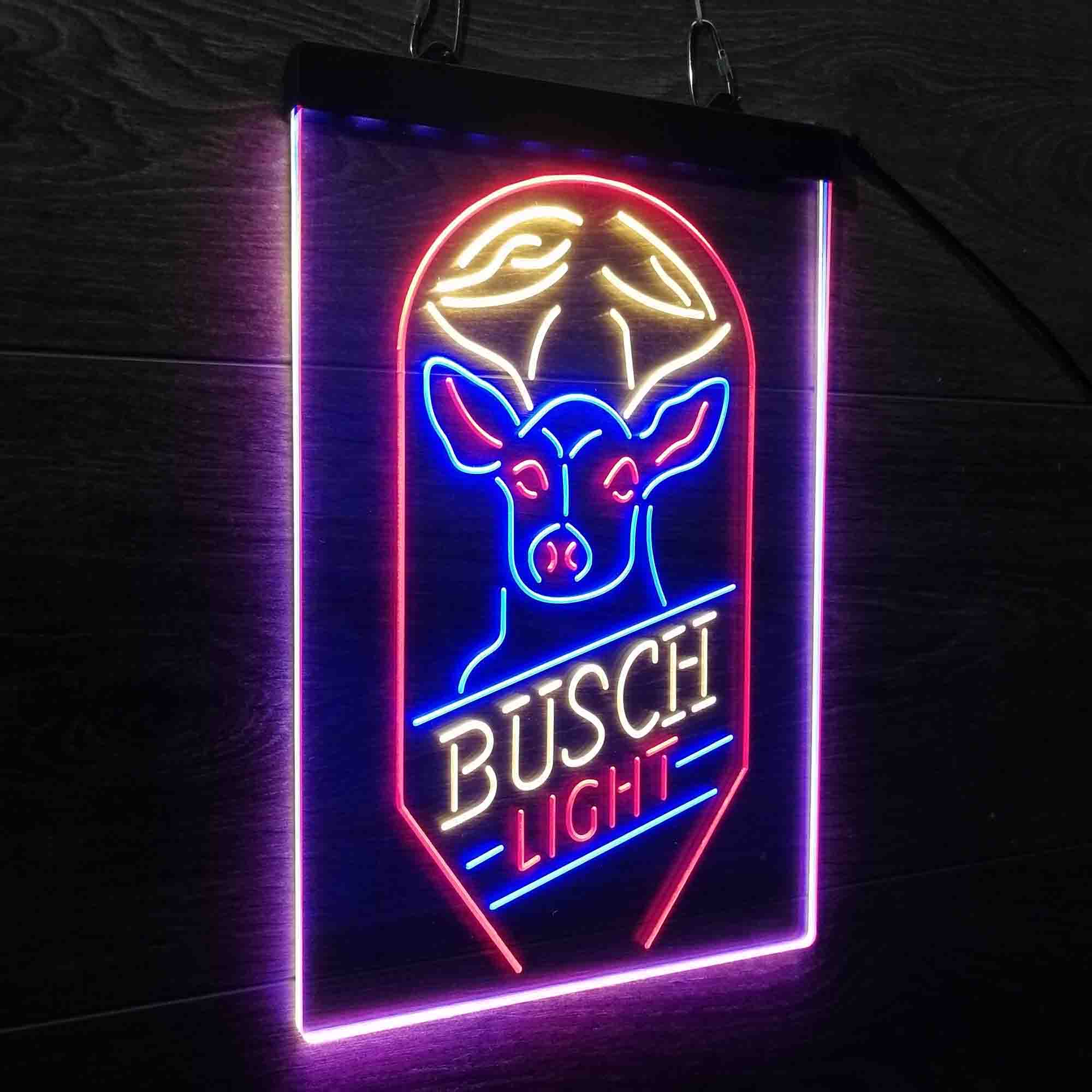 Busch Beer Deer Vertical Neon 3-Color LED Sign